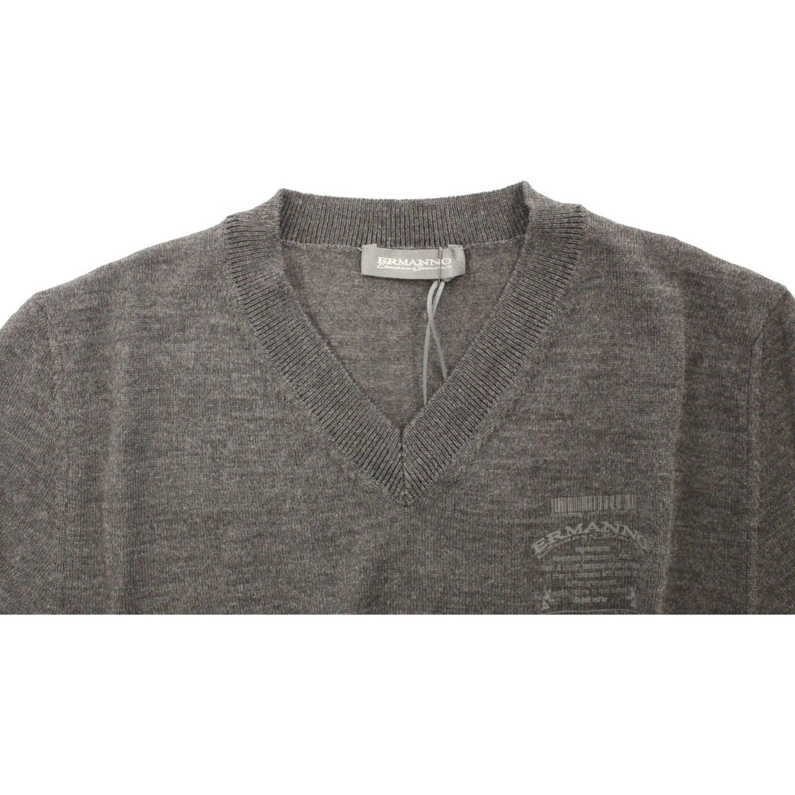 Ermanno Scervino Chic Gray Wool Blend Pullover Sweater