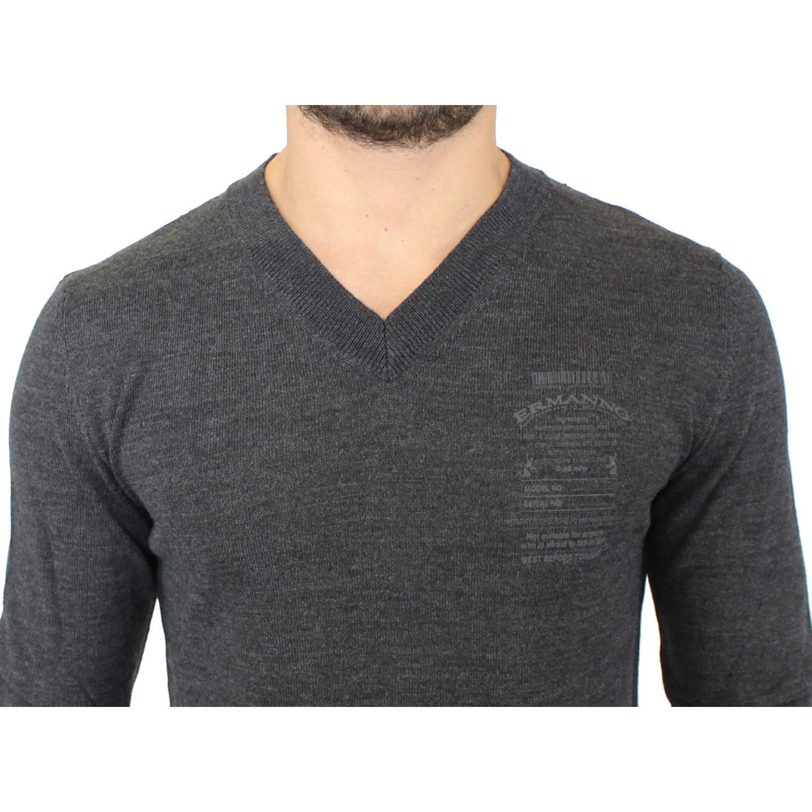 Ermanno Scervino Chic Gray Wool Blend Pullover Sweater