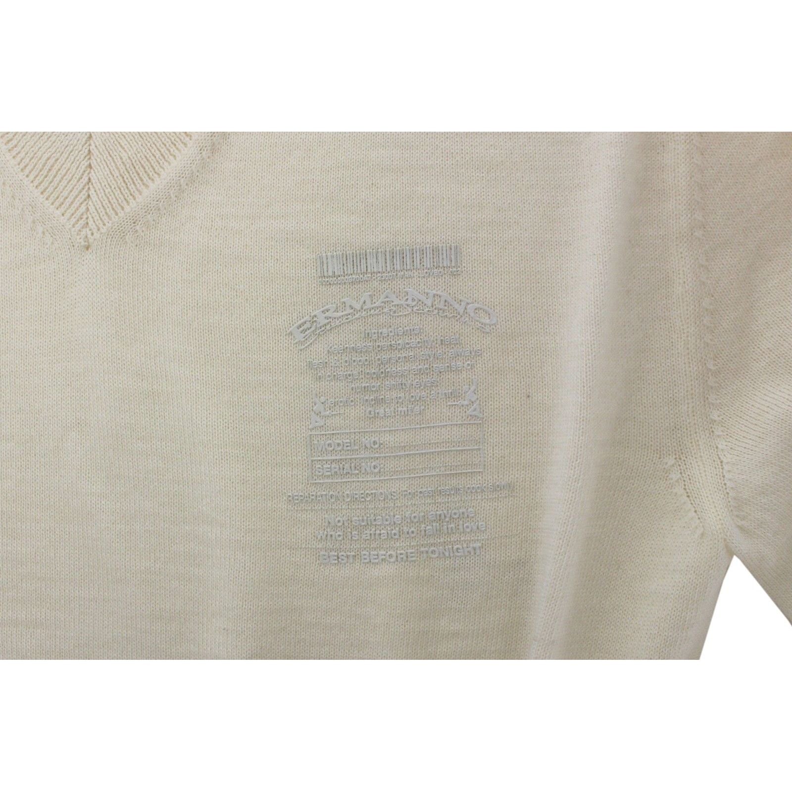 Ermanno Scervino Off-White Wool Blend V-Neck Pullover
