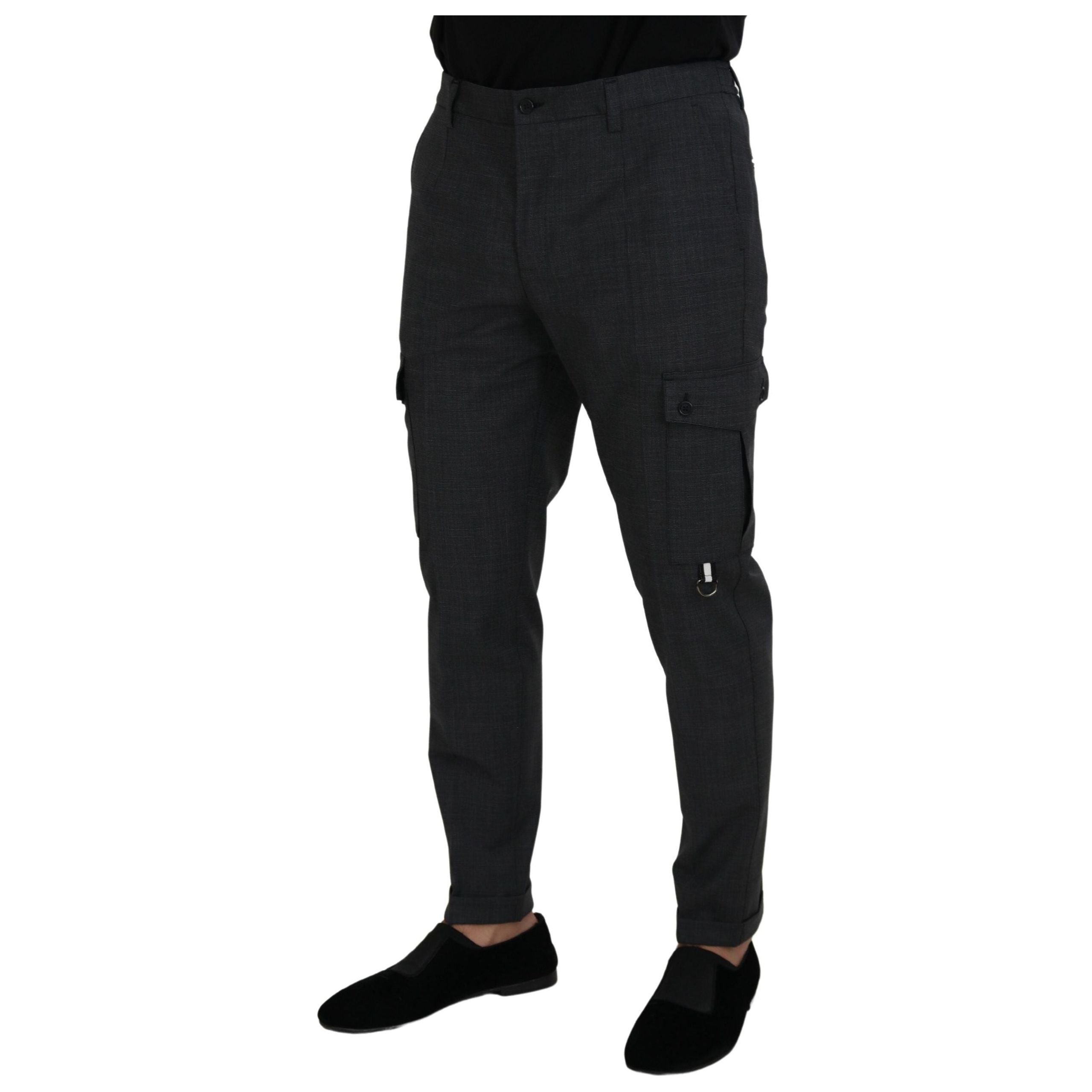 Dolce & Gabbana Elegant Checkered Slim Fit Cargo Pants