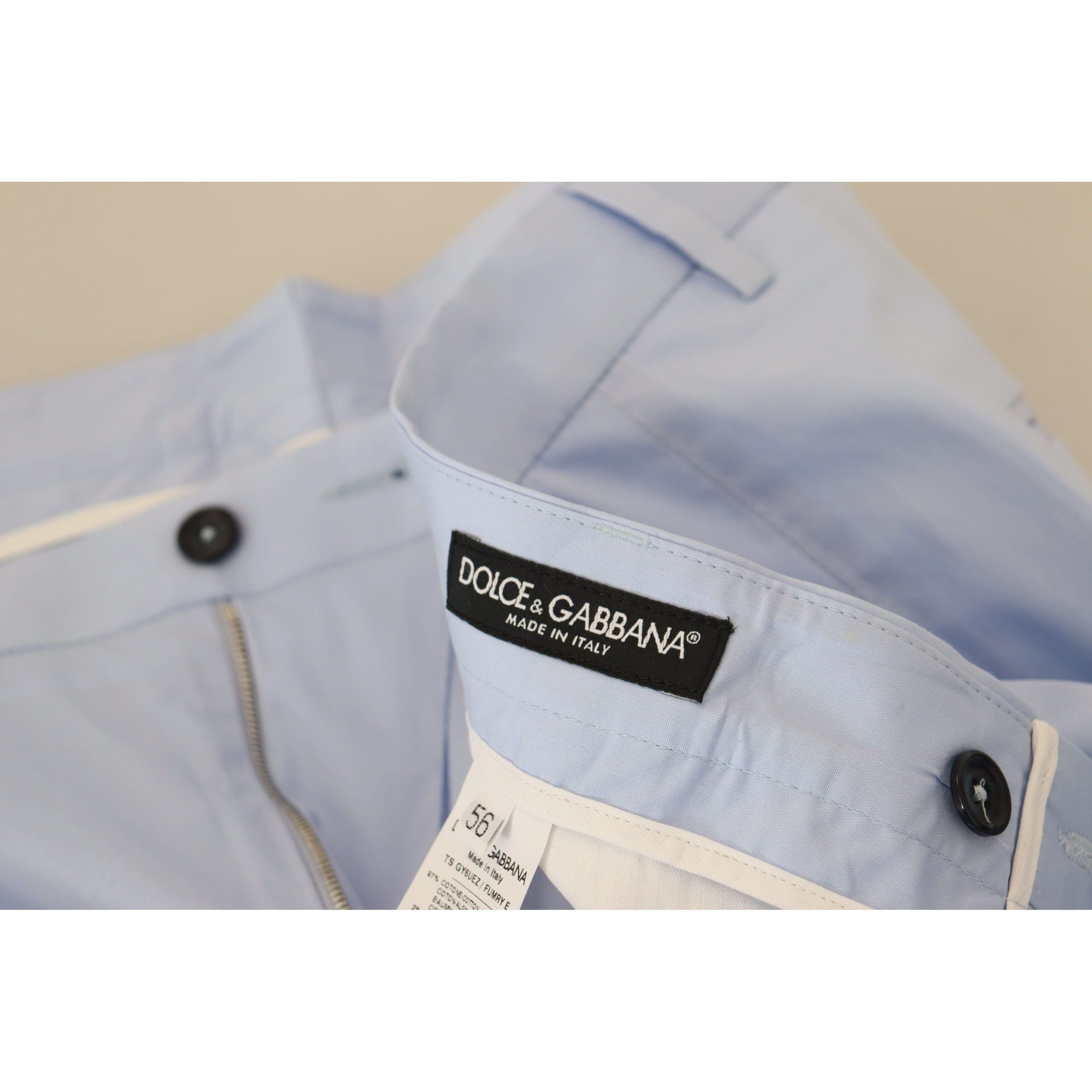Dolce & Gabbana Light Blue Cotton Chinos