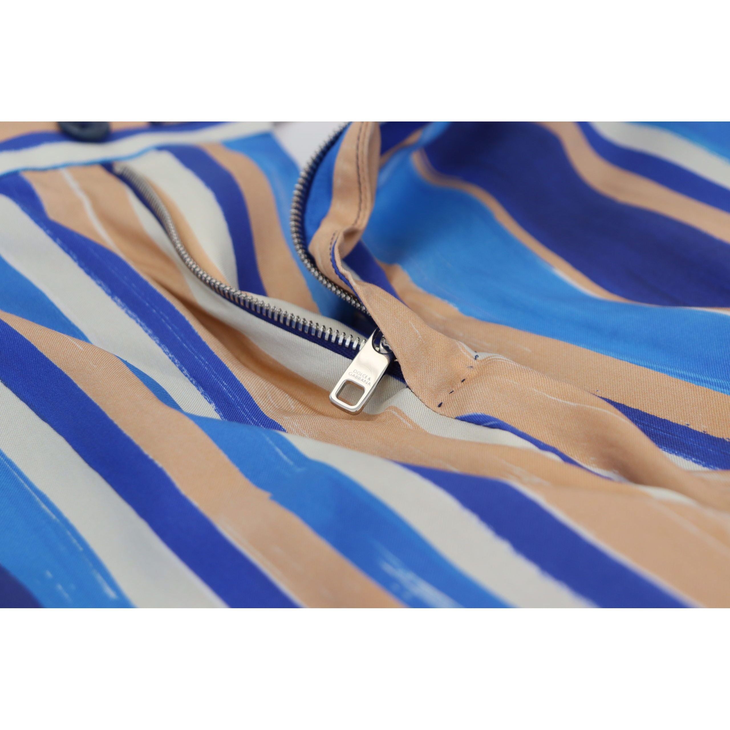 Dolce & Gabbana Blue Cotton Silk Chinos for Elegance