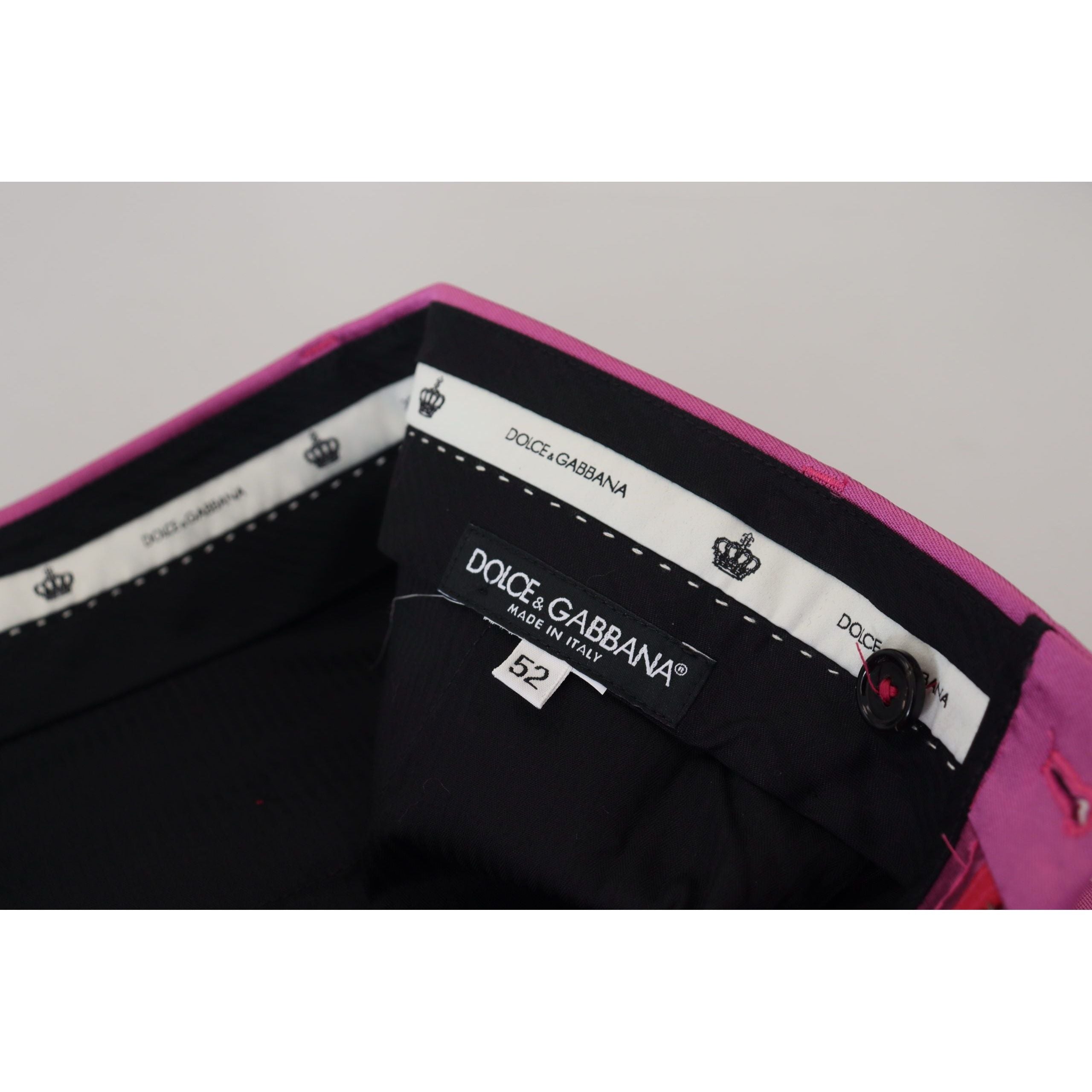 Dolce & Gabbana Elegant Slim Fit Formal Dress Pants in Pink