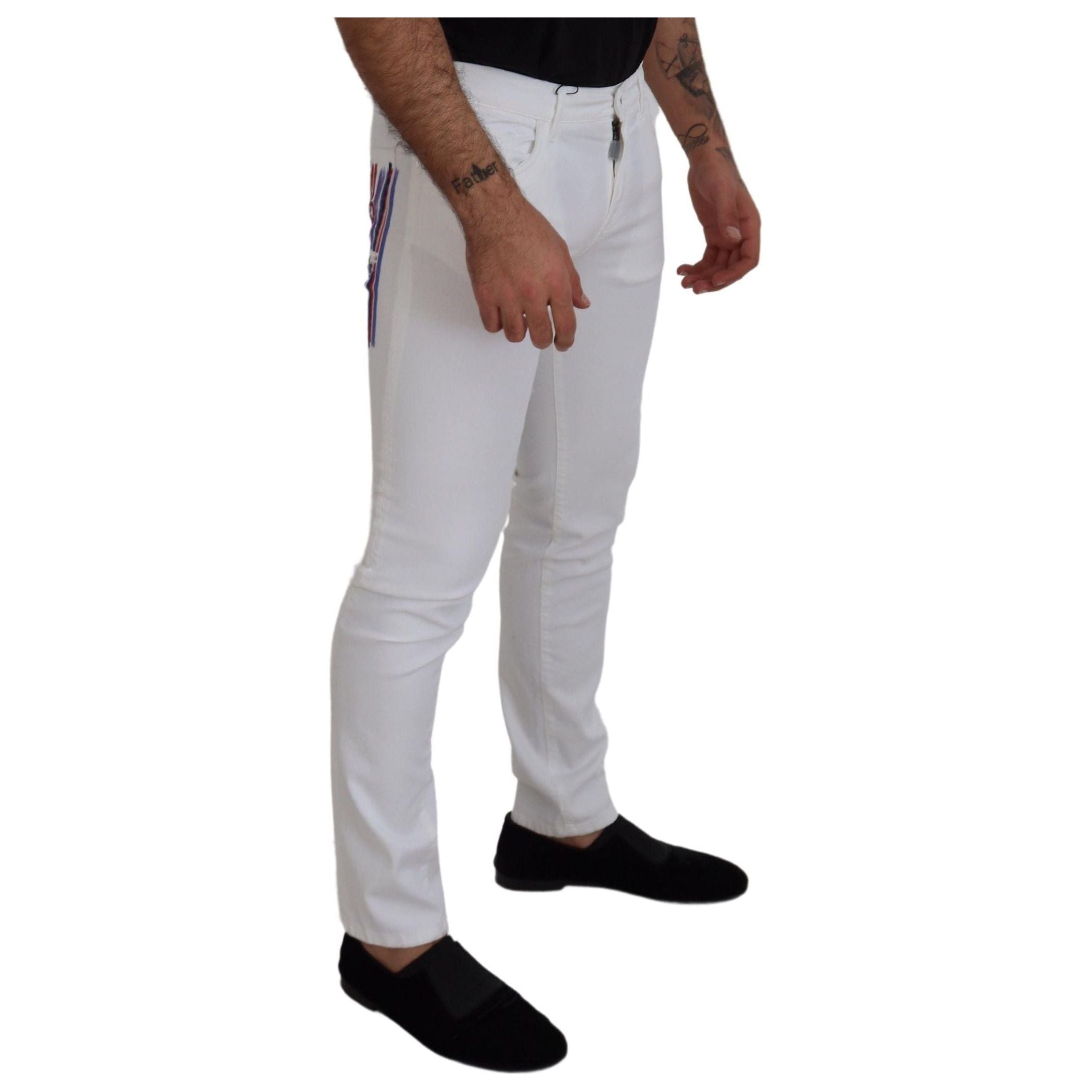 Dolce & Gabbana Elegant Slim Fit White Skinny Jeans