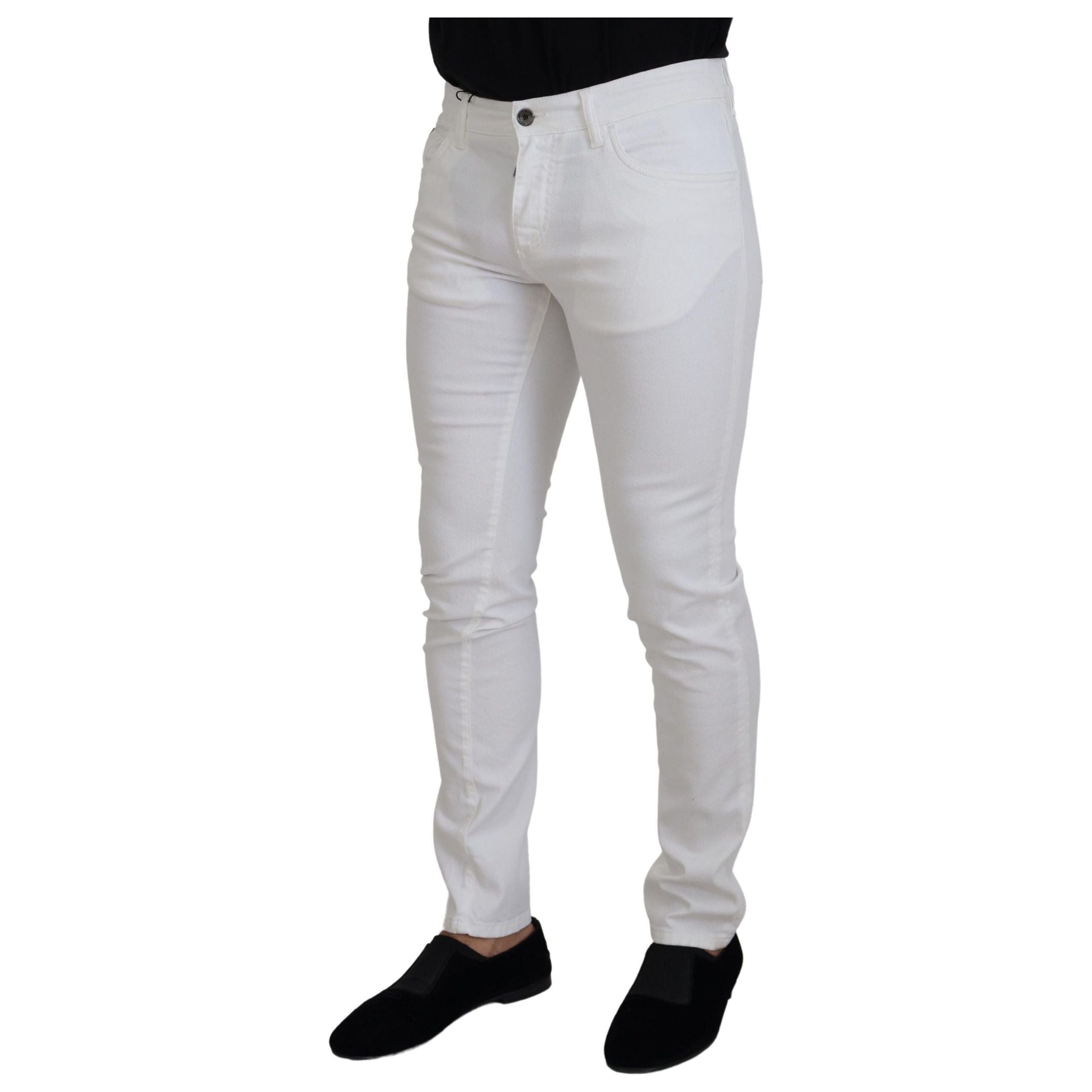 Dolce & Gabbana Elegant Slim Fit White Skinny Jeans