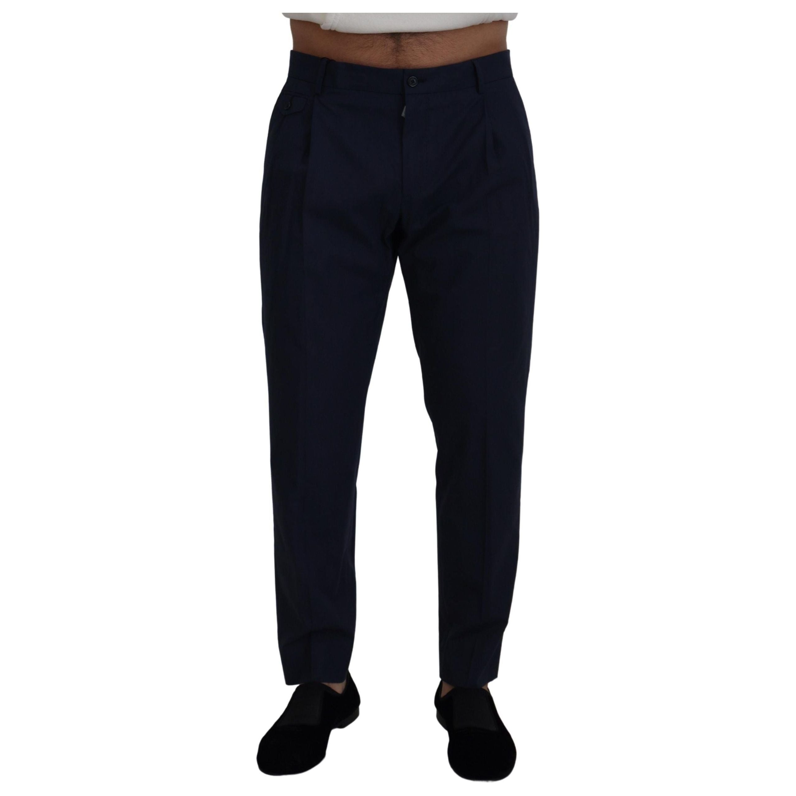 Dolce & Gabbana Blue Cotton Chinos Chic Slim Fit