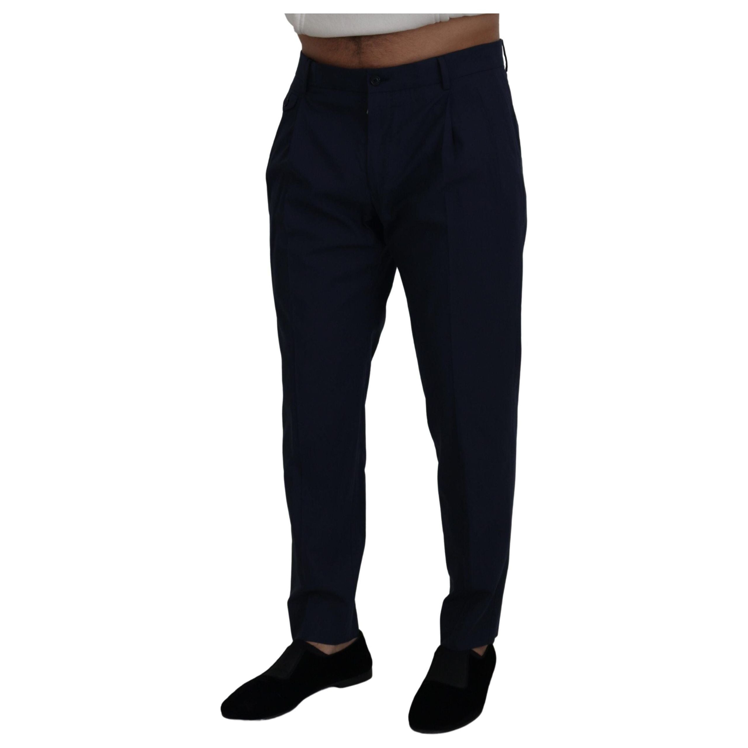 Dolce & Gabbana Blue Cotton Chinos Chic Slim Fit