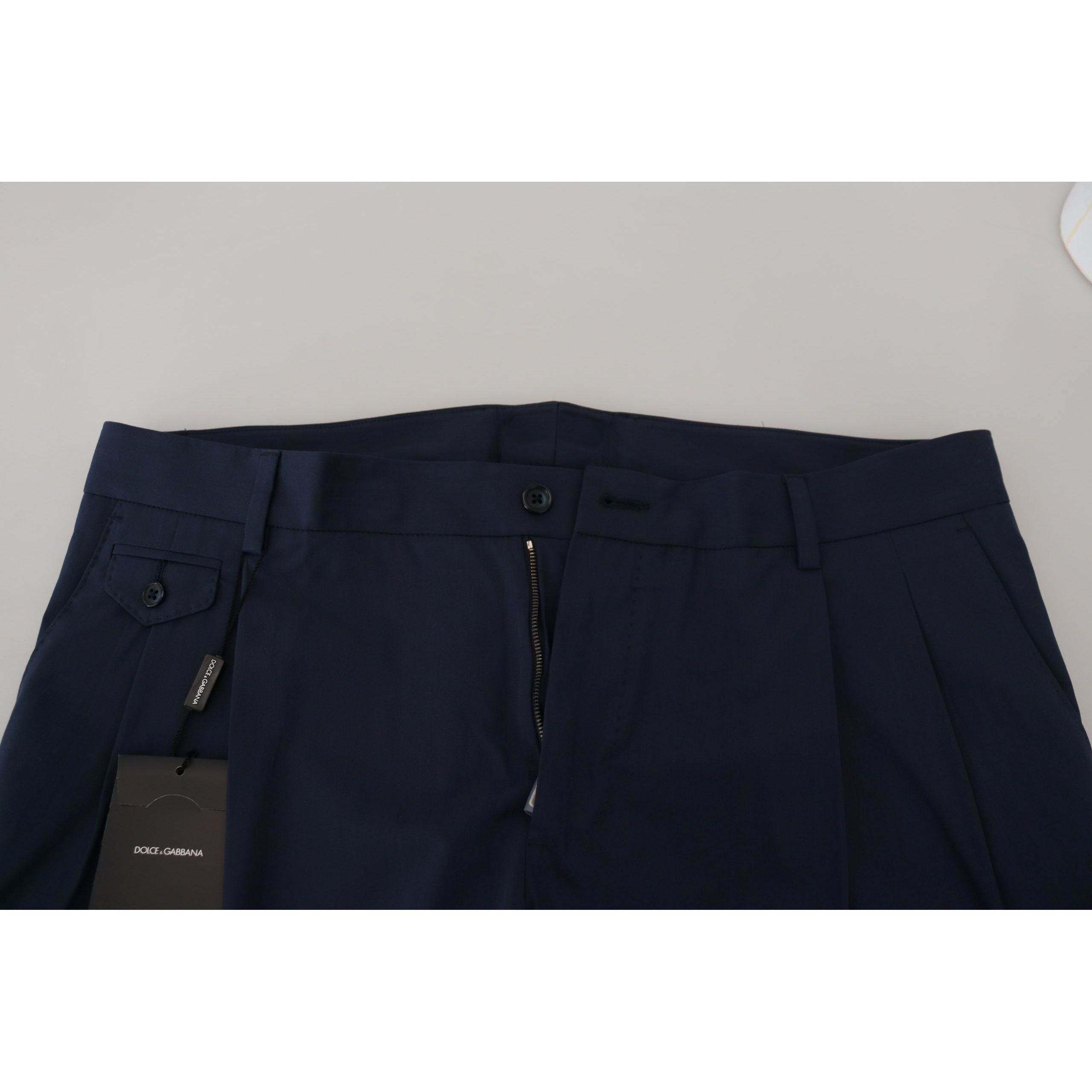 Dolce & Gabbana Blue Cotton Chinos Chic Slim Fit
