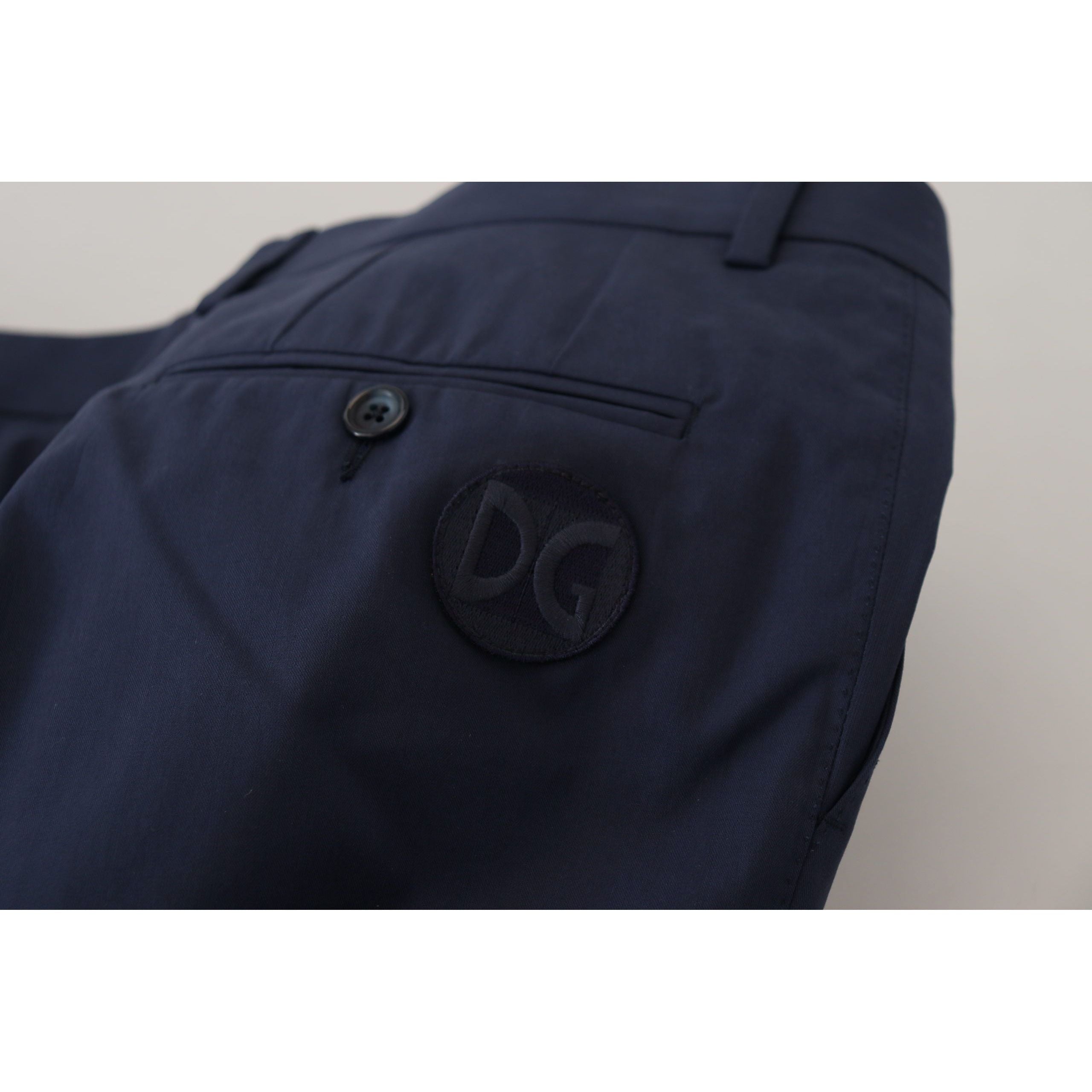 Dolce & Gabbana Blue Cotton Chinos Chic Slim Fit