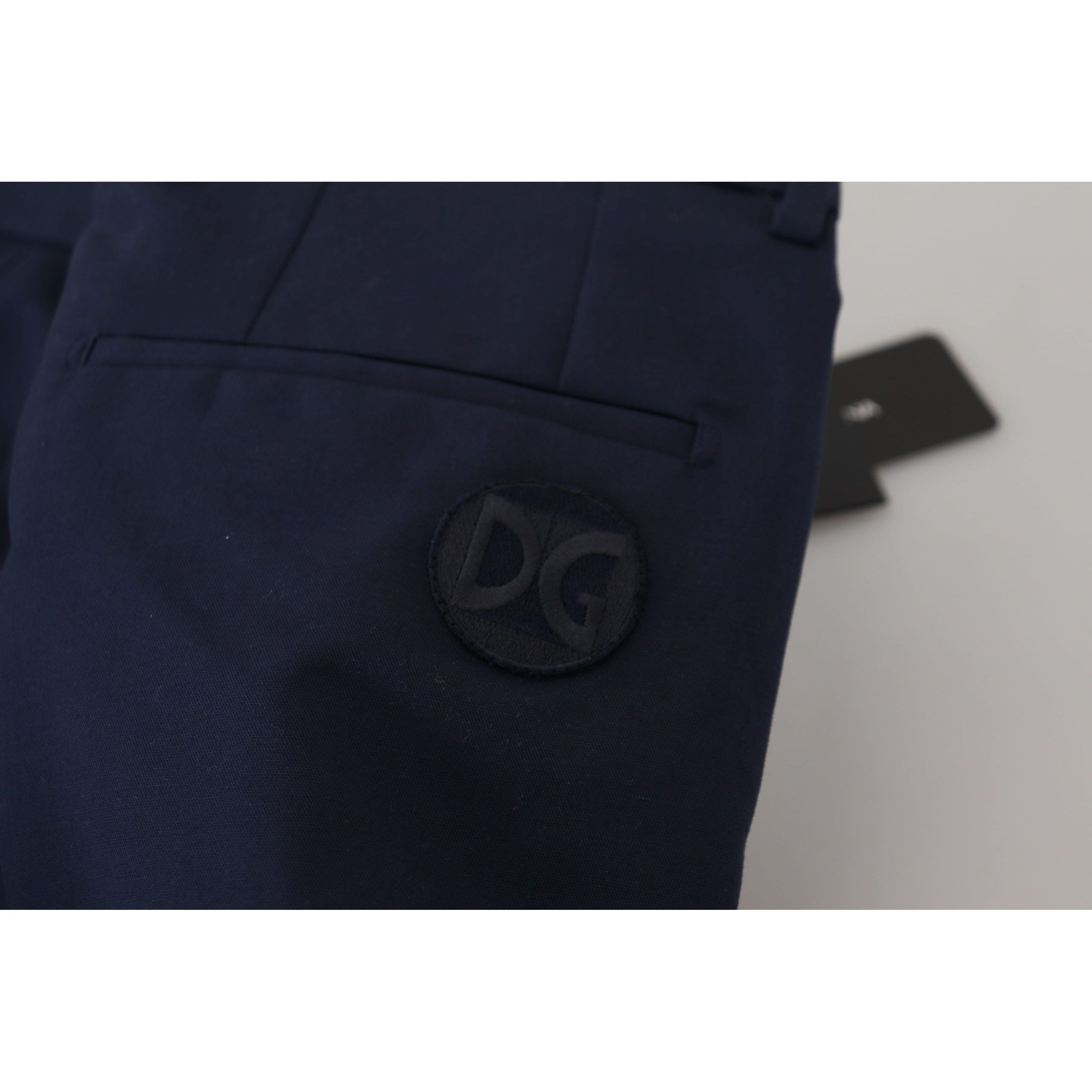 Dolce & Gabbana Blue Cotton Linen Dress Pants Luxe Style