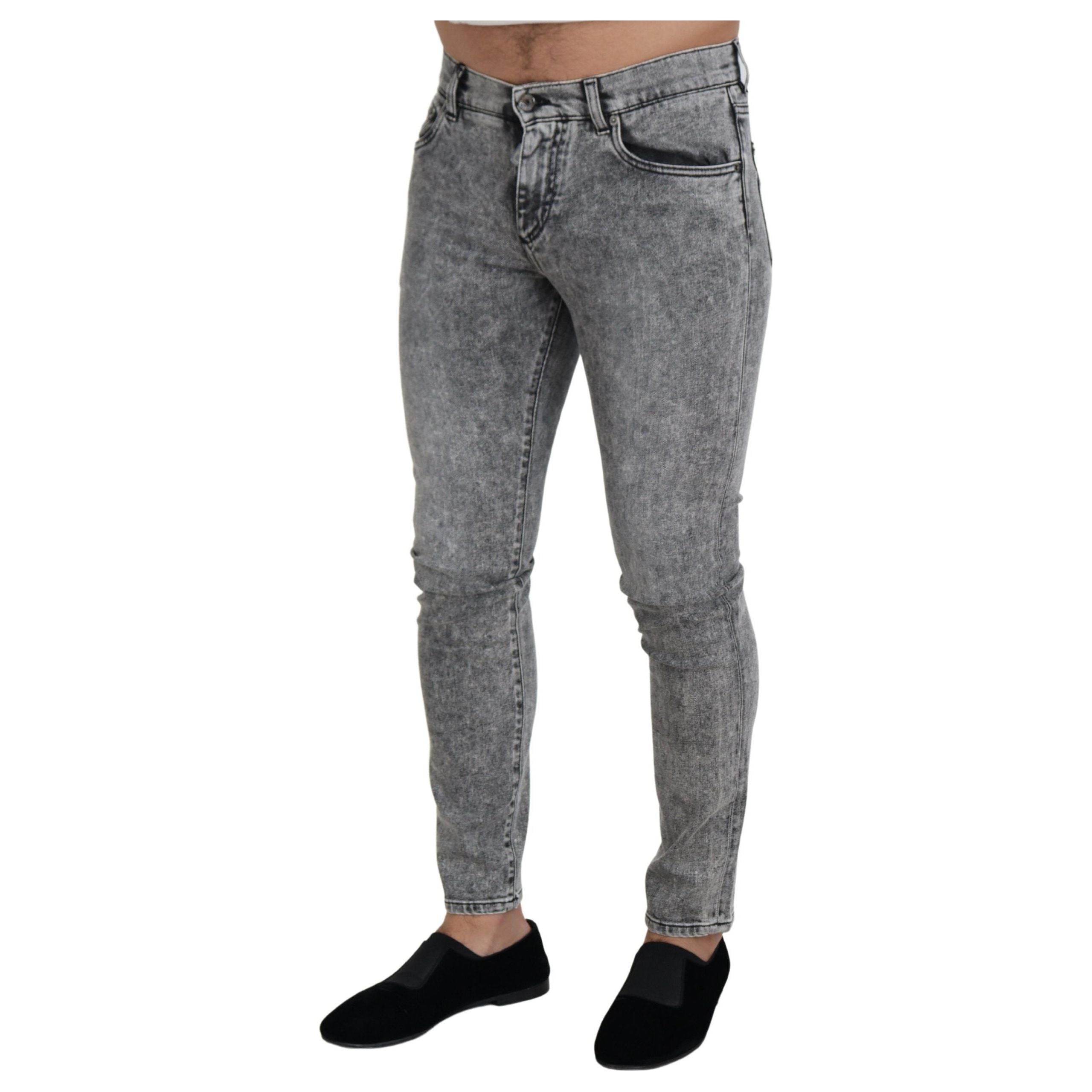 Dolce & Gabbana Gray Cotton Denim Jeans for Elevated Style