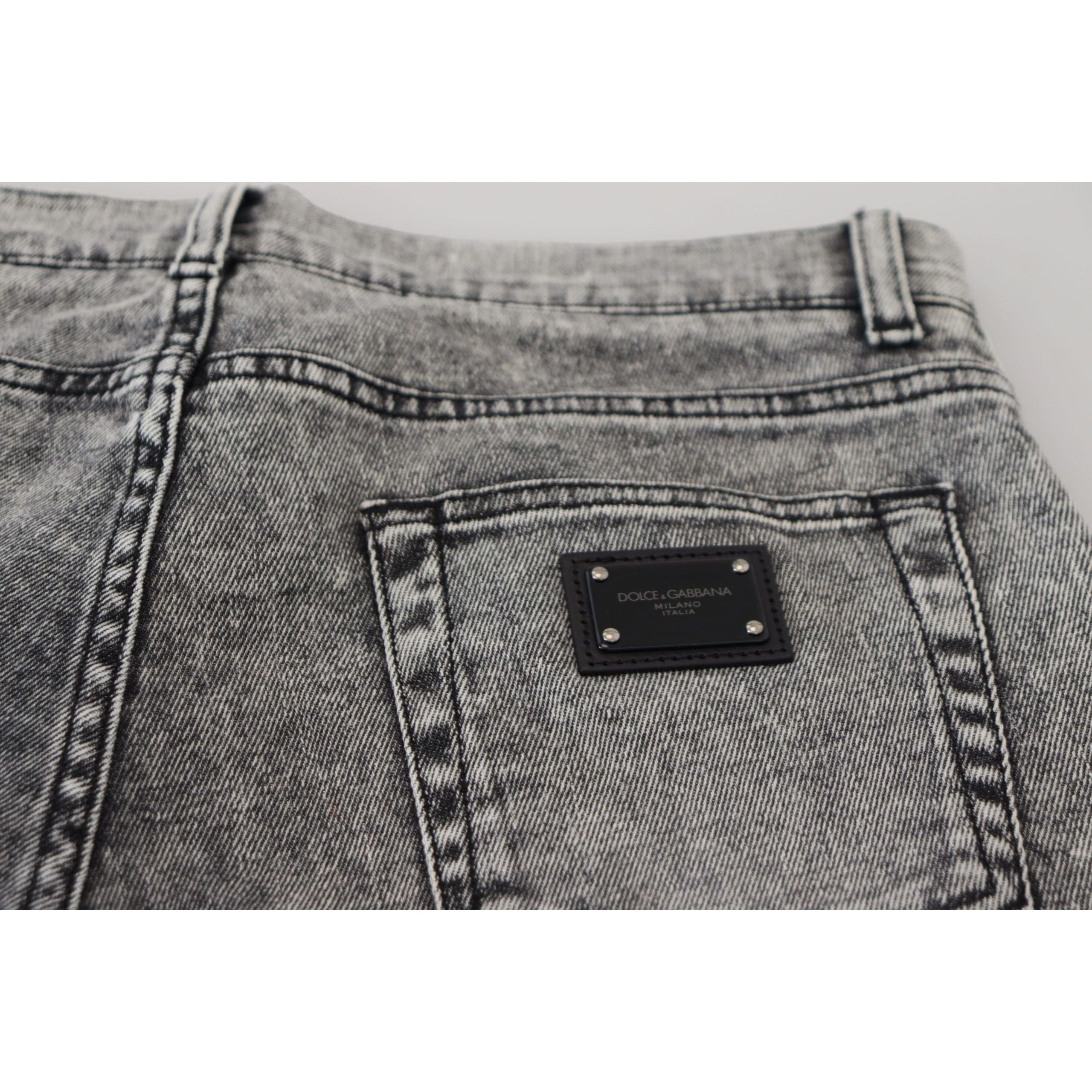 Dolce & Gabbana Gray Cotton Denim Jeans for Elevated Style