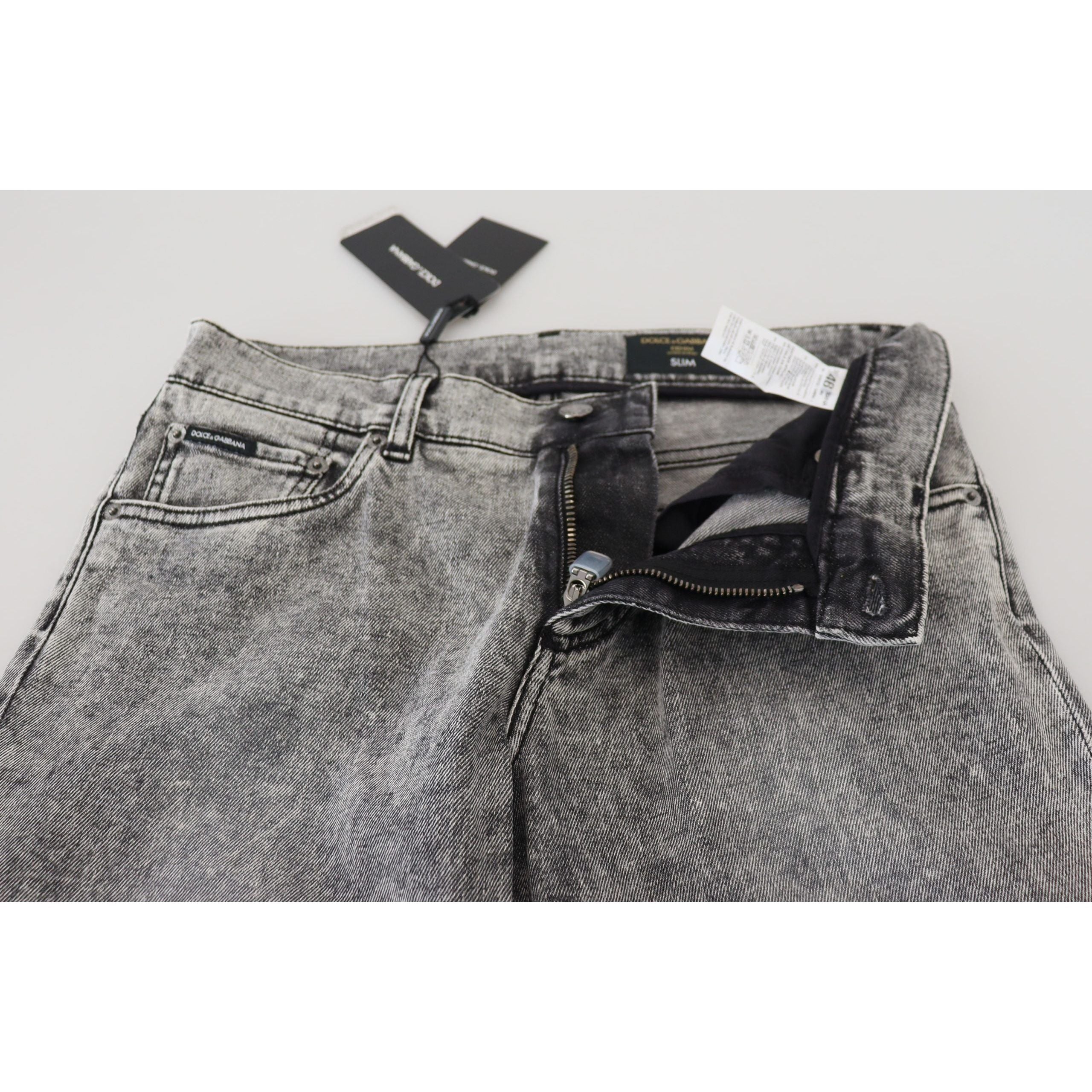 Dolce & Gabbana Gray Cotton Denim Jeans for Elevated Style