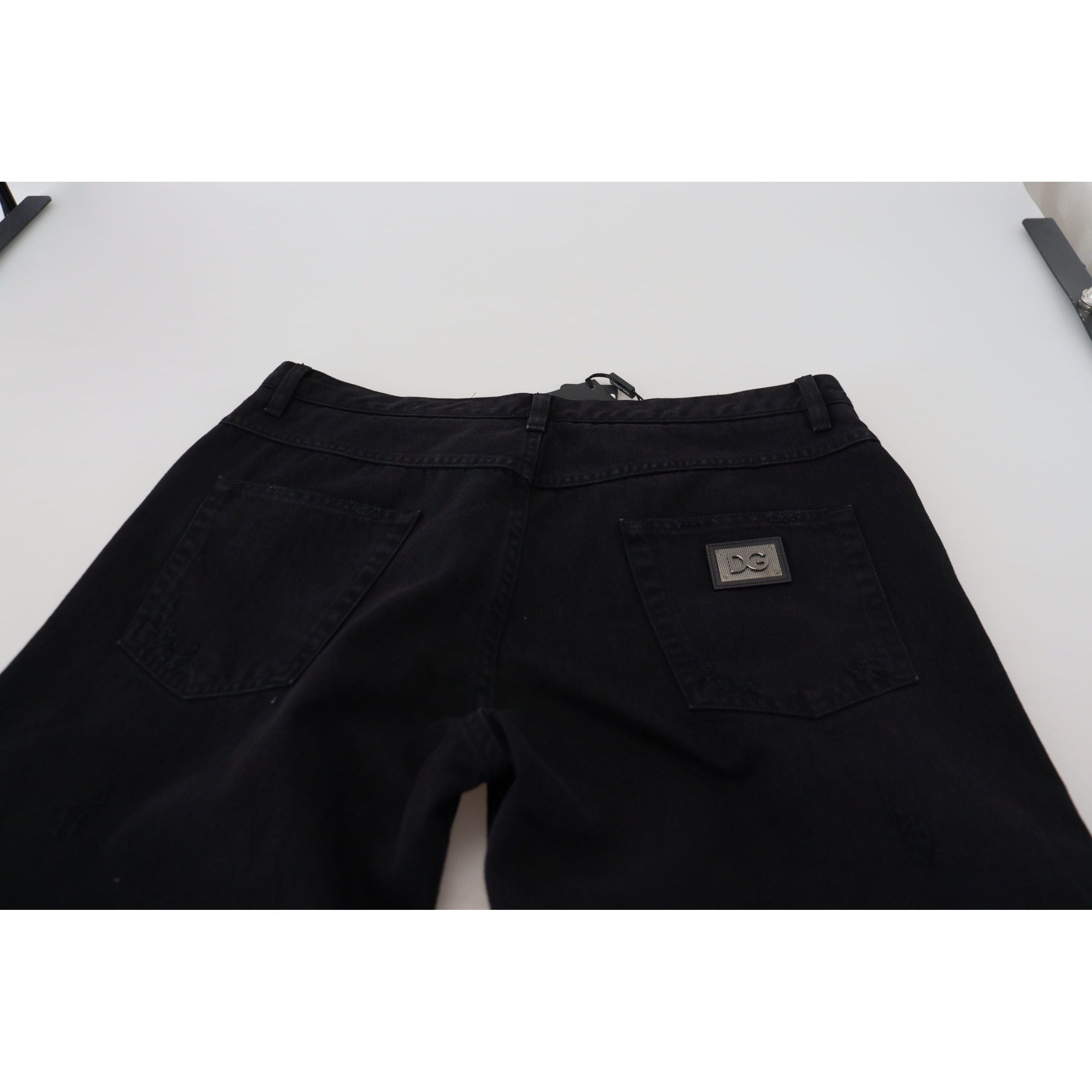 Dolce & Gabbana Black Cotton Loose Fit Italian Jeans