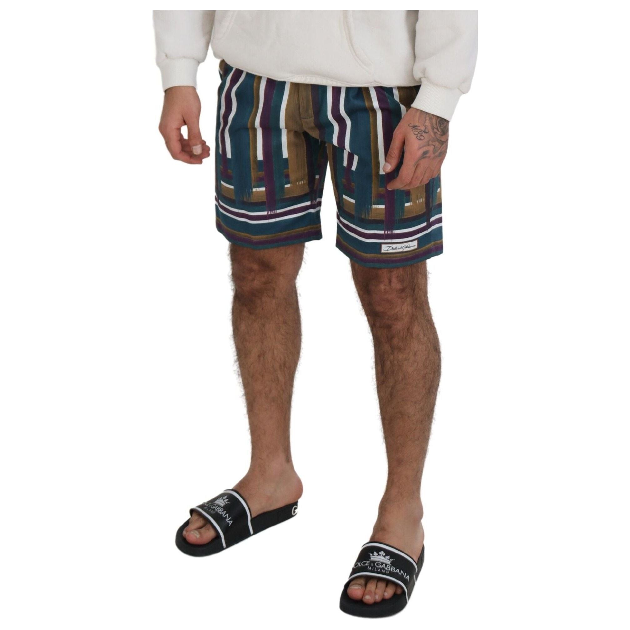Dolce & Gabbana Multicolor Cotton Chino Shorts - Regular Fit