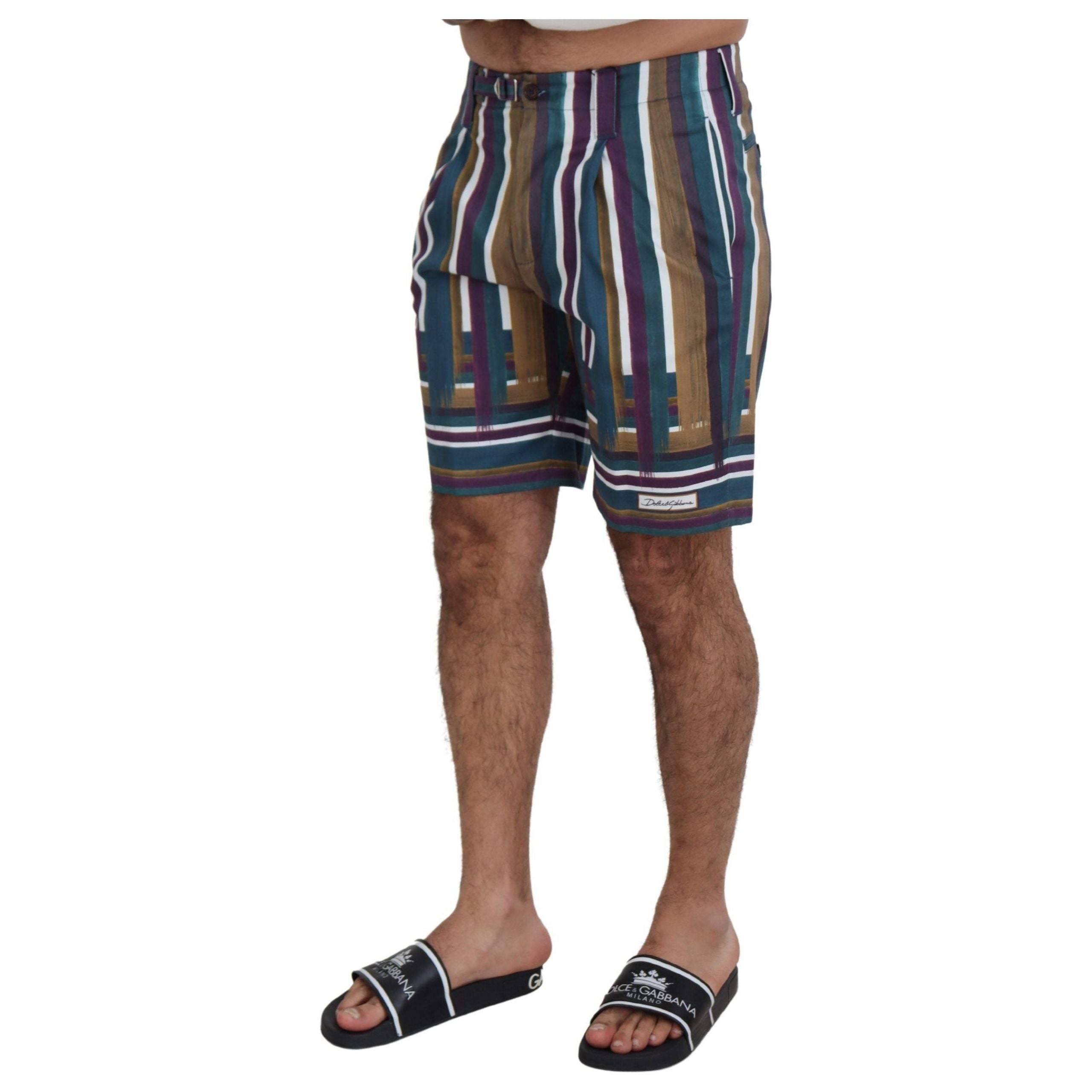 Dolce & Gabbana Multicolor Cotton Chino Shorts - Regular Fit