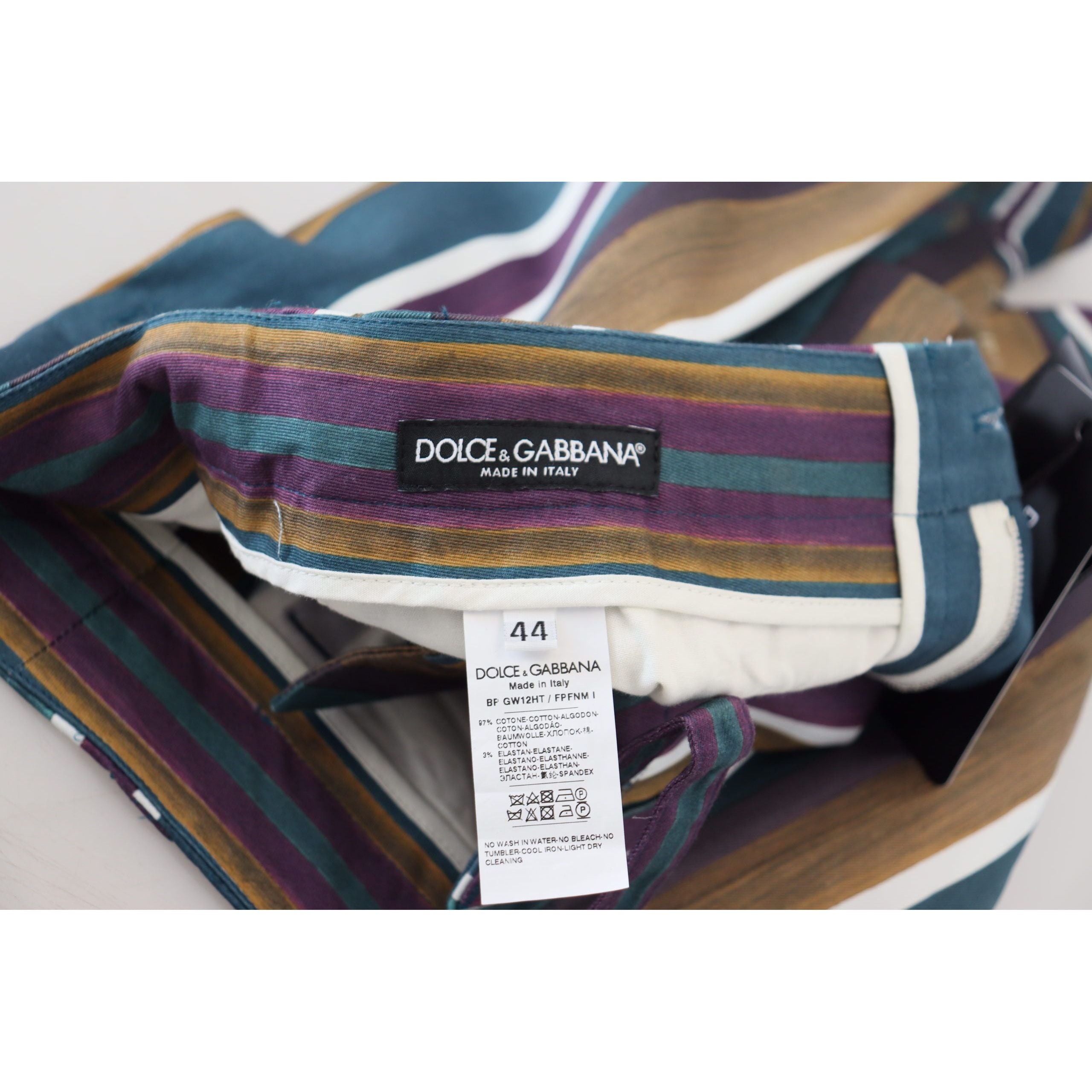 Dolce & Gabbana Multicolor Cotton Chino Shorts - Regular Fit