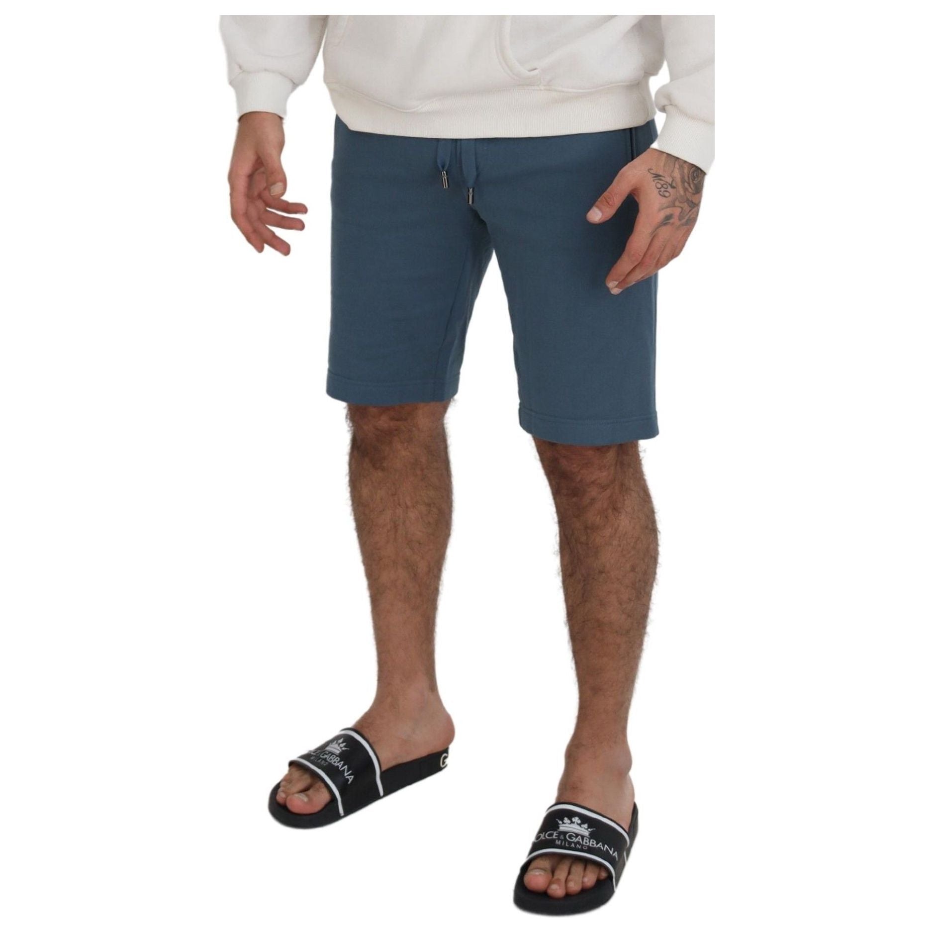 Dolce & Gabbana Blue Cotton Bermuda Shorts - Regular Fit