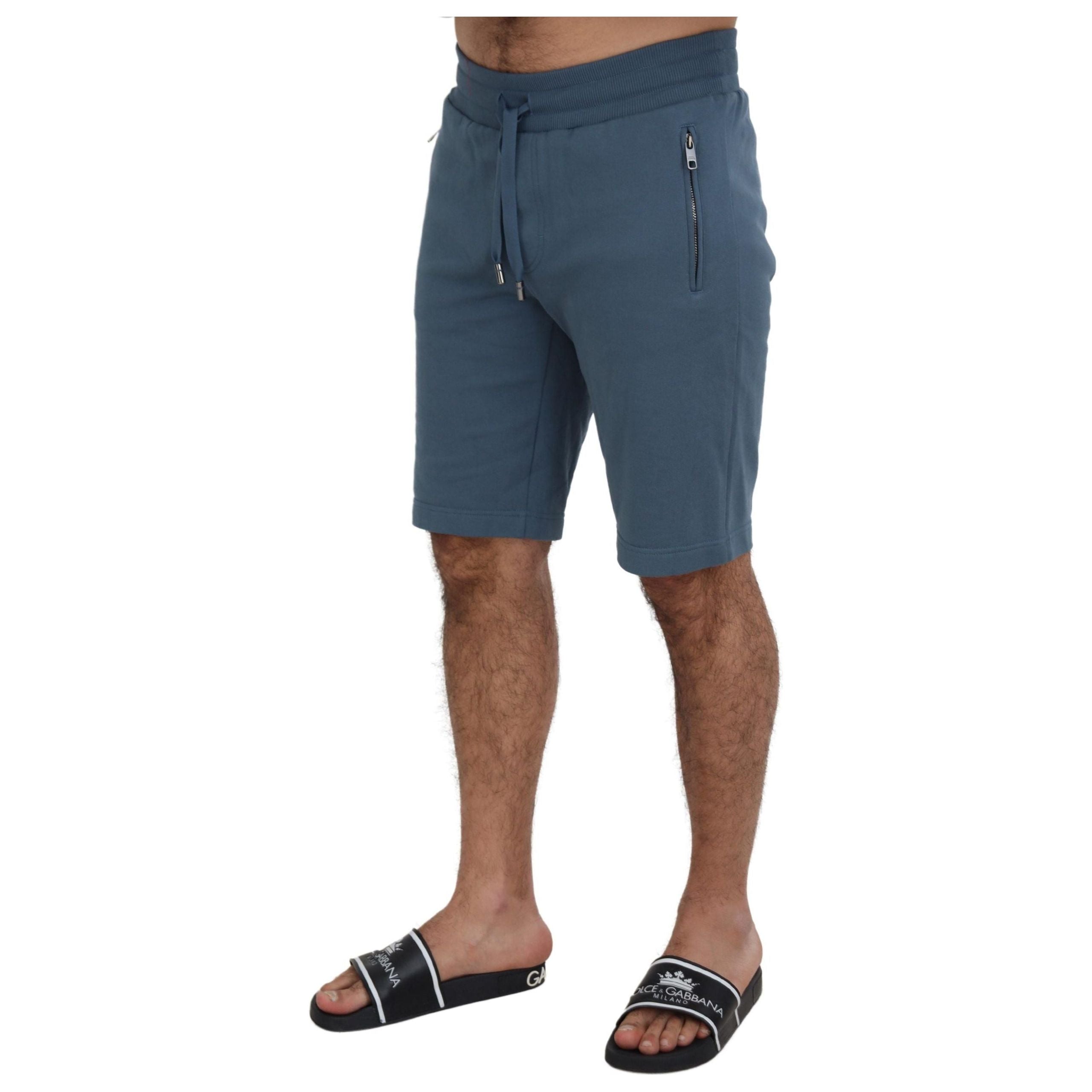 Dolce & Gabbana Blue Cotton Bermuda Shorts - Regular Fit