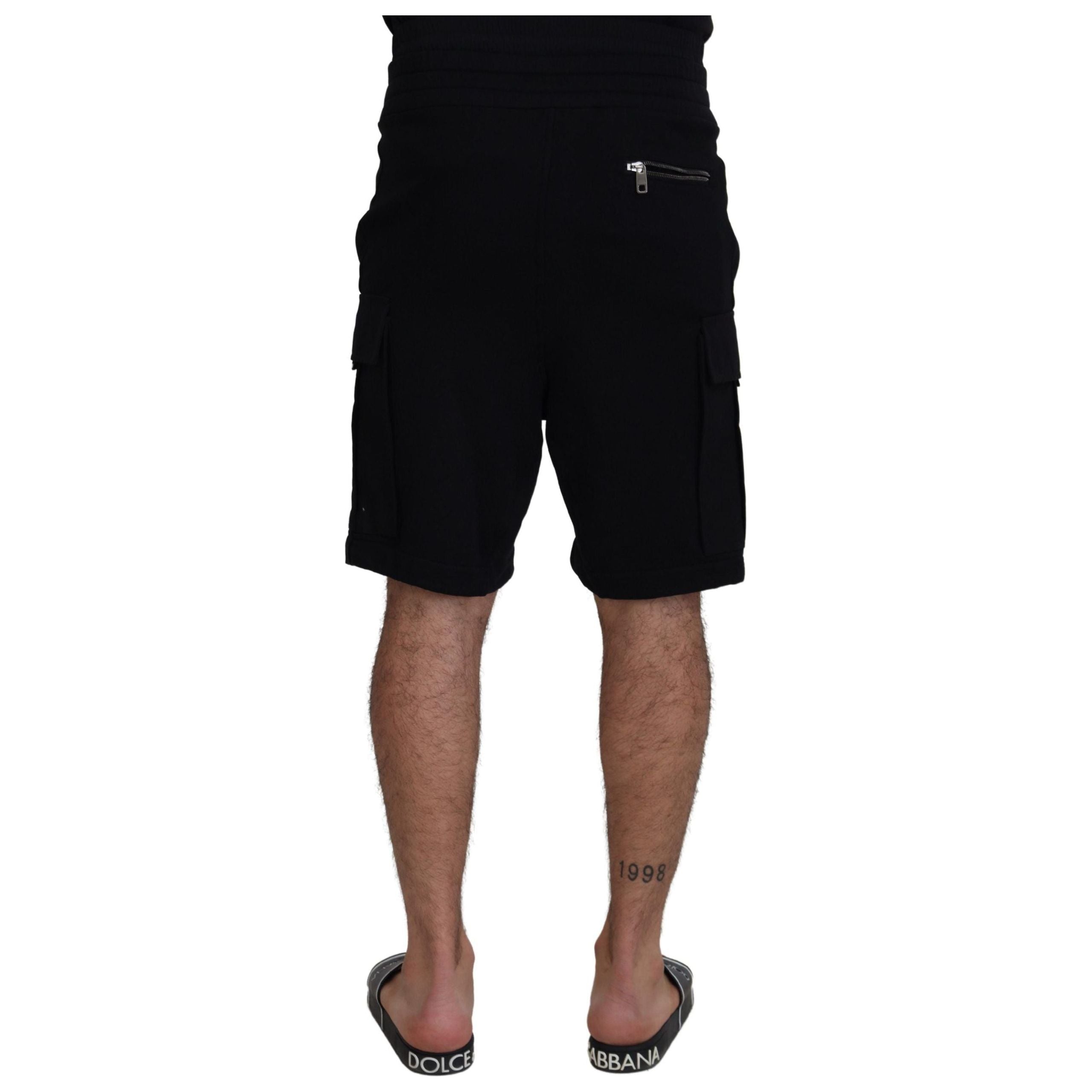 Dolce & Gabbana Black Cotton Bermuda Shorts