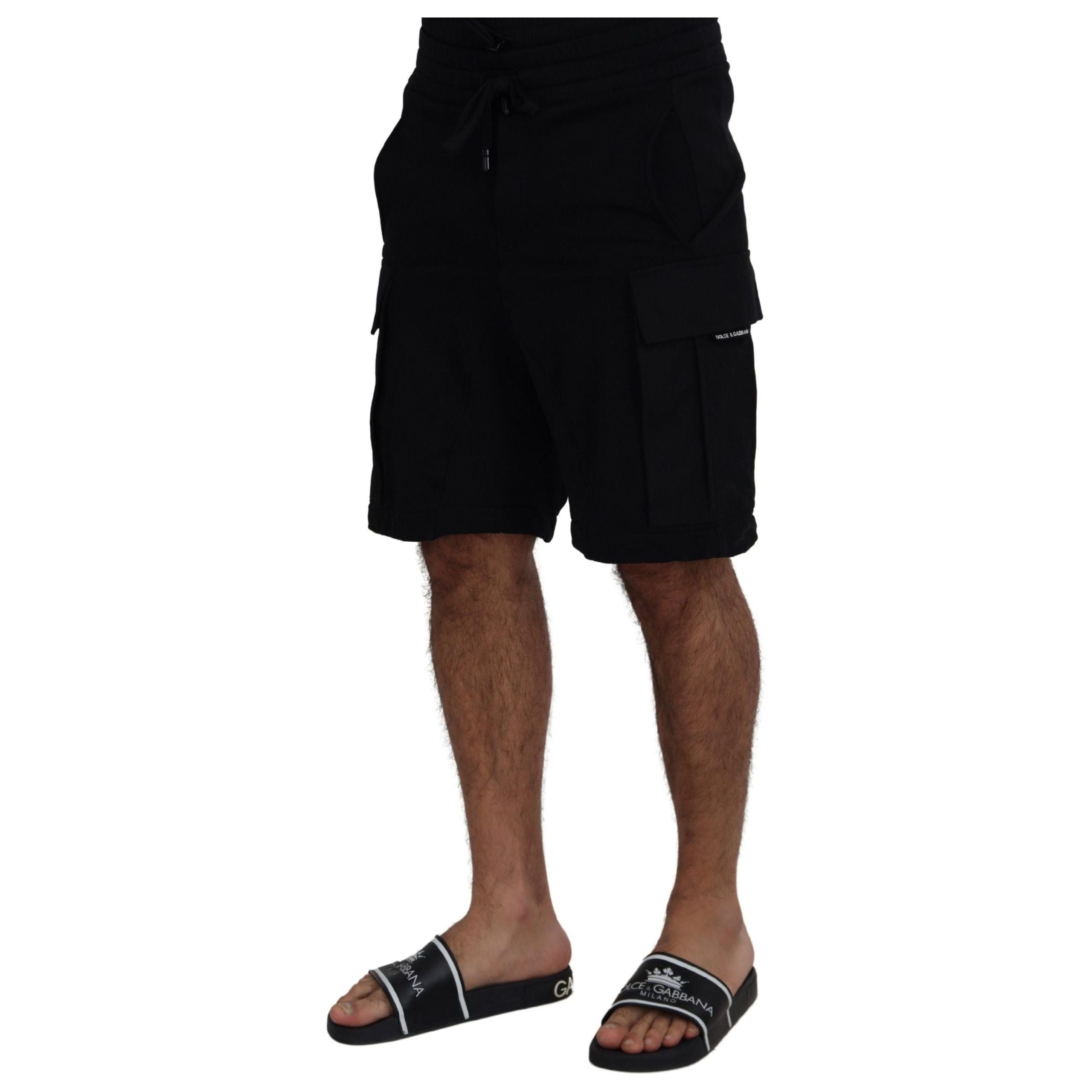 Dolce & Gabbana Black Cotton Bermuda Shorts