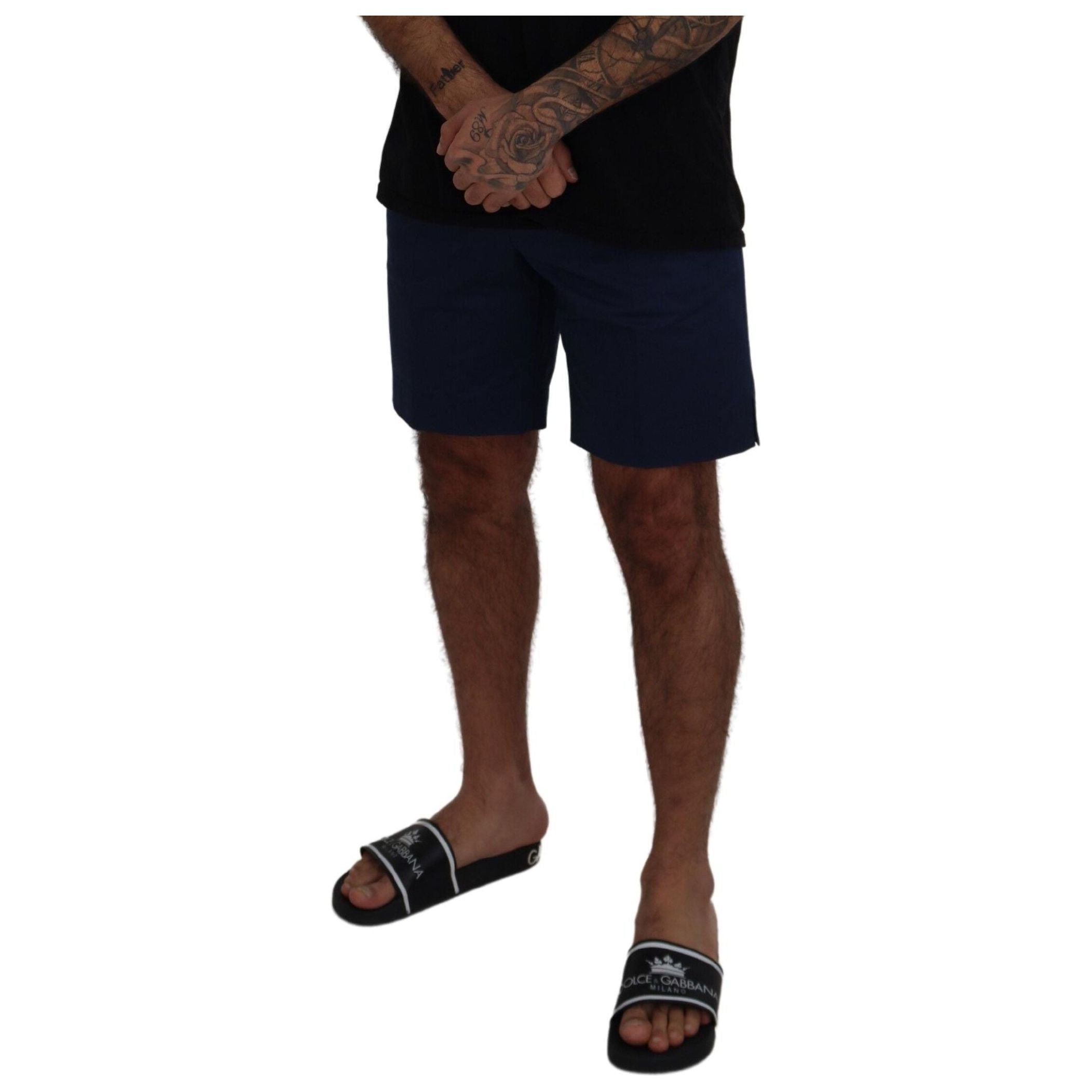 Dolce & Gabbana Blue Cotton Chino Shorts – Regular Fit