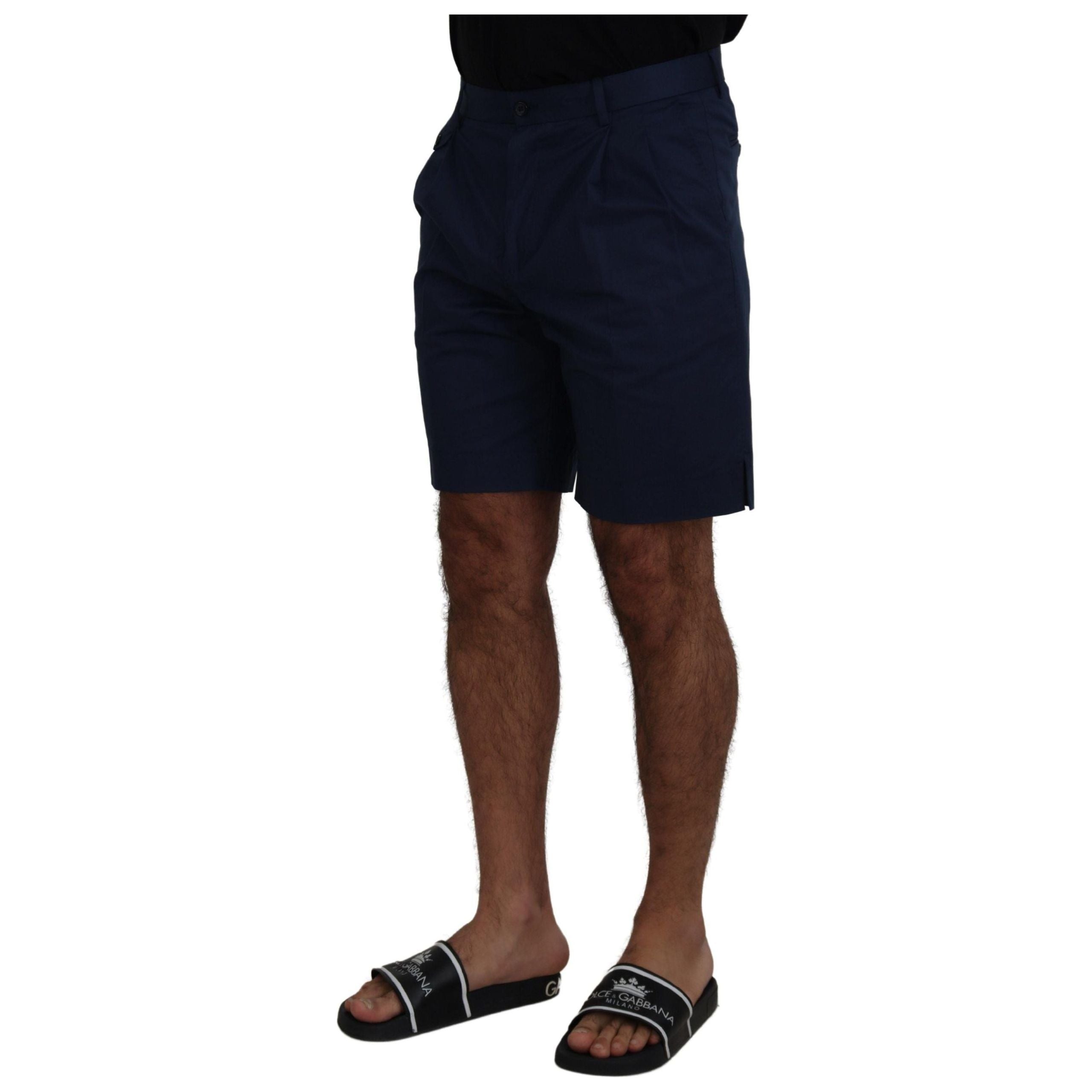 Dolce & Gabbana Blue Cotton Chino Shorts – Regular Fit