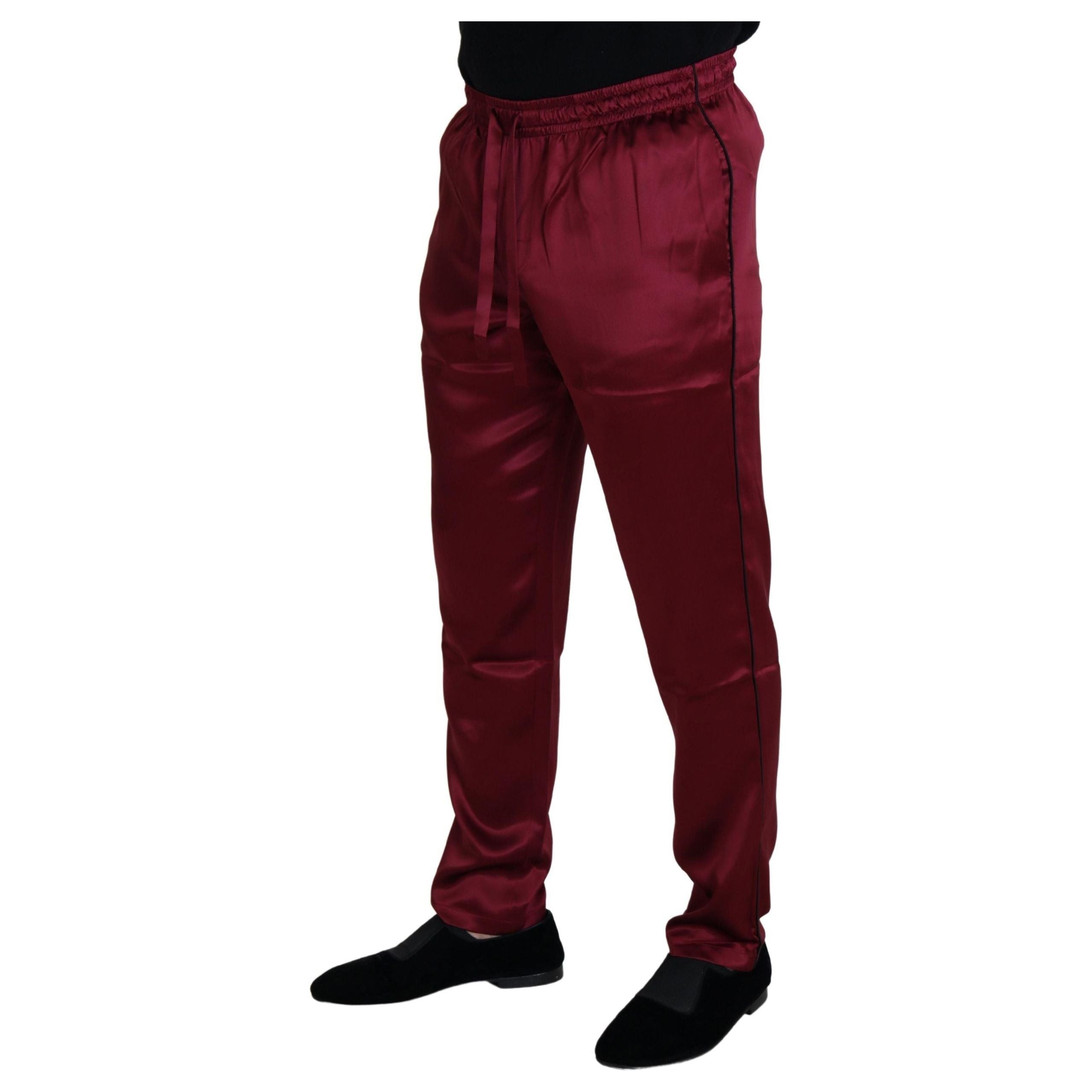 Dolce & Gabbana Bordeaux Silk Lounge Pants