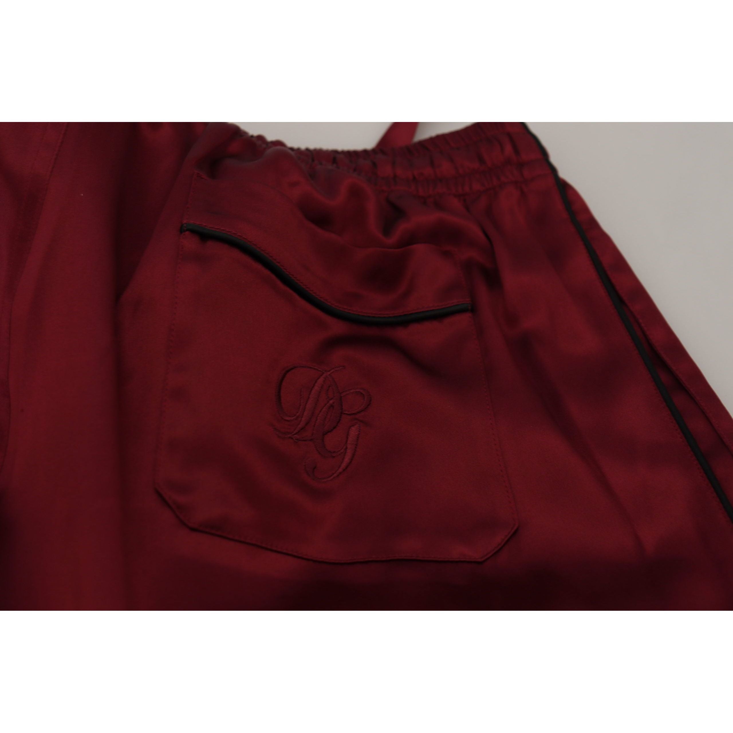 Dolce & Gabbana Bordeaux Silk Lounge Pants