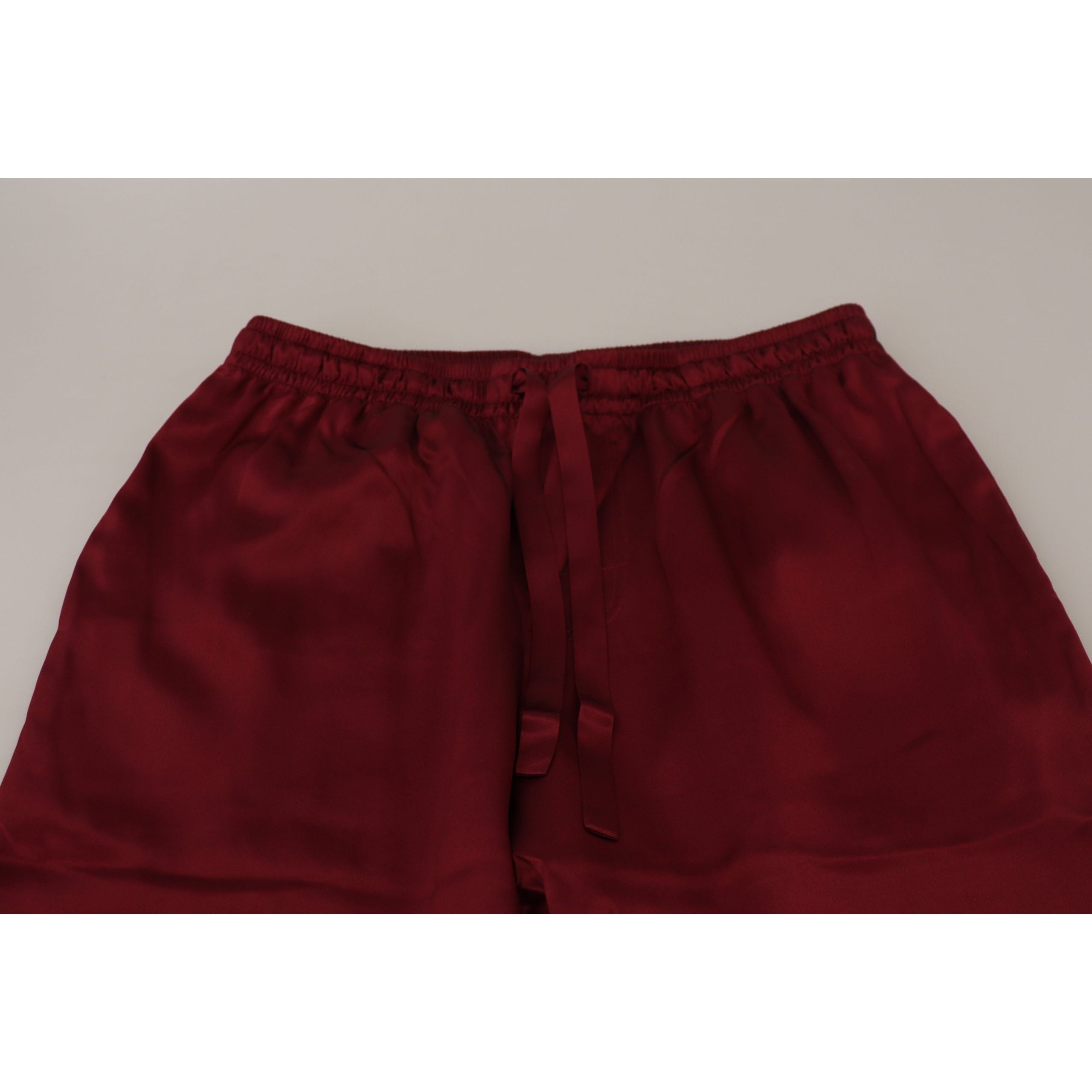 Dolce & Gabbana Bordeaux Silk Lounge Pants