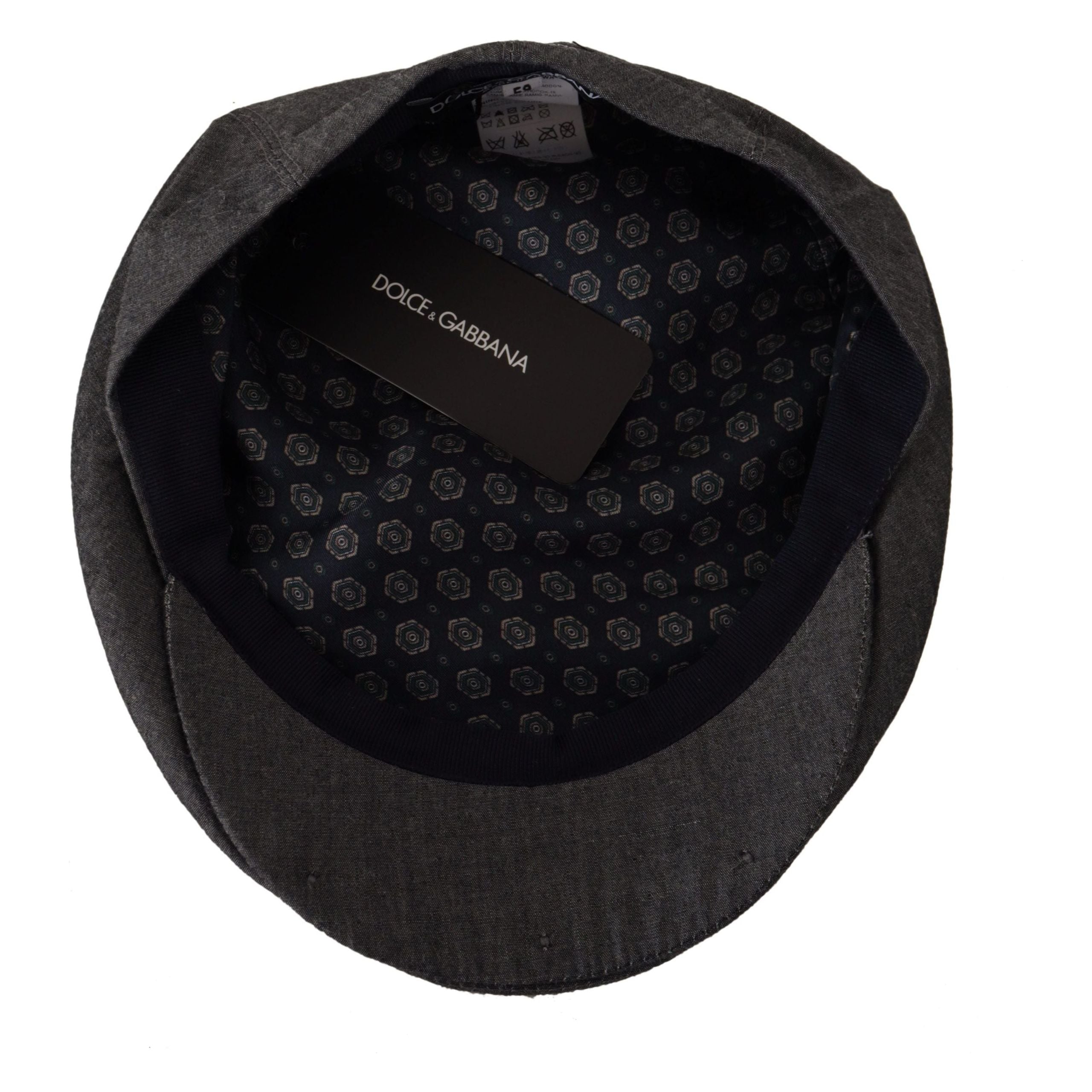 Dolce & Gabbana Gray Cotton Newsboy Hat for Sophisticated Style