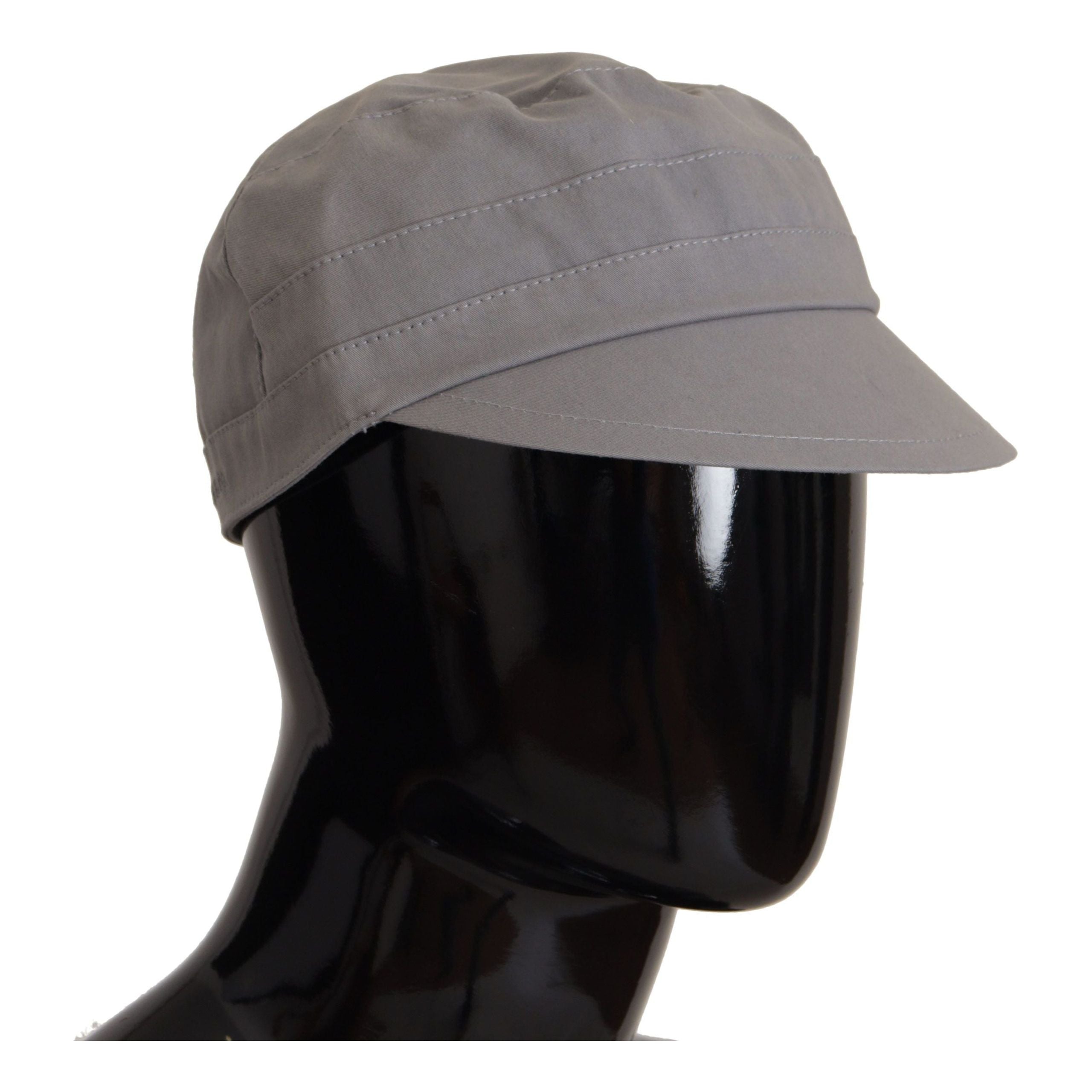 Dolce & Gabbana Gray Cotton Newsboy Cap Classic Accessory