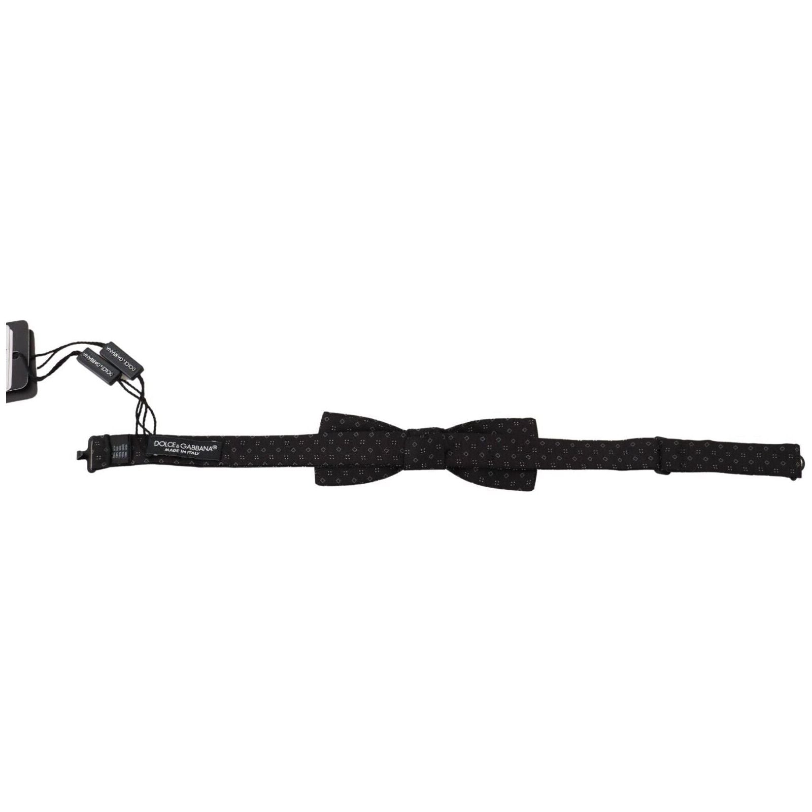 Dolce & Gabbana Black Silk Patterned Bow Tie