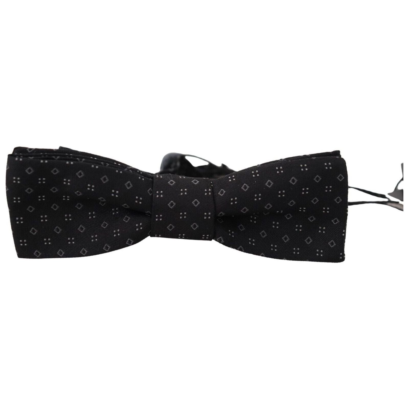 Dolce & Gabbana Black Silk Patterned Bow Tie