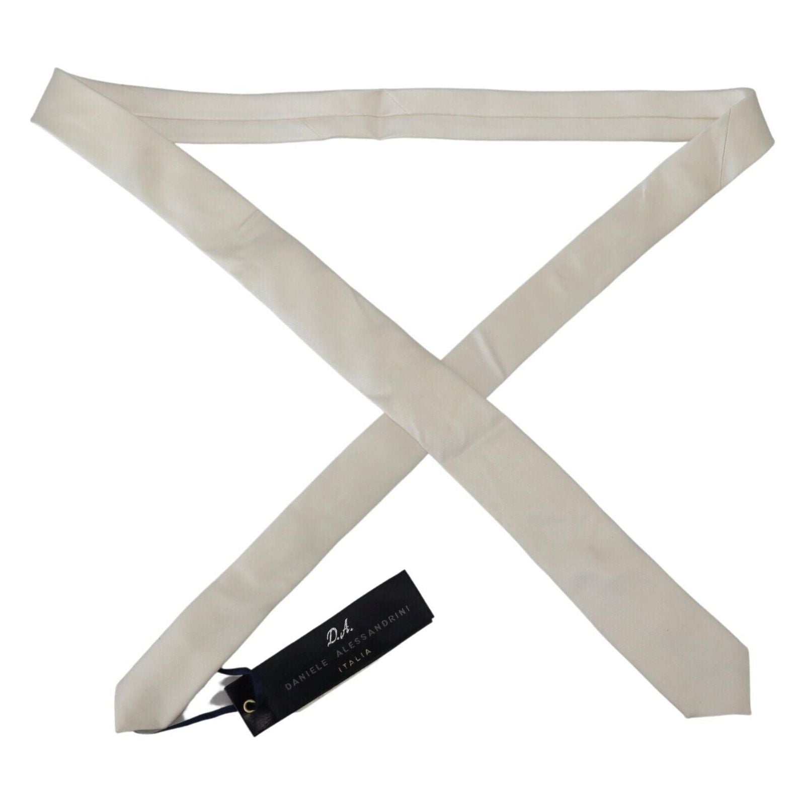 Daniele Alessandrini Off White Silk Bow Tie