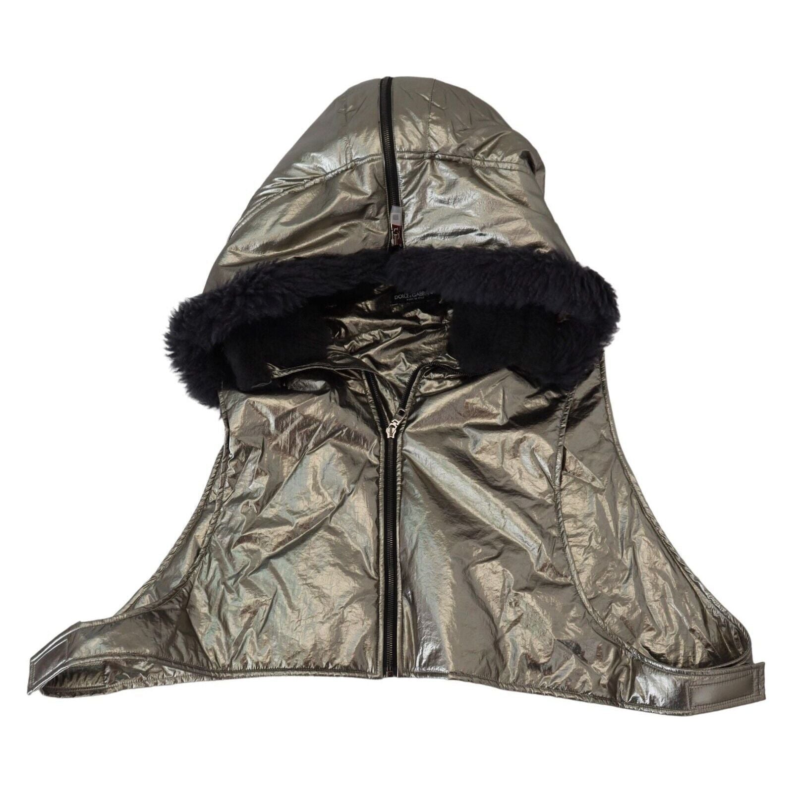 Dolce & Gabbana Silver Silk Whole Head Wrap Hat Luxury