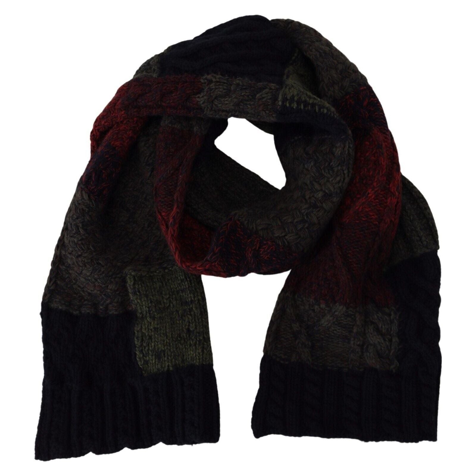 Dolce & Gabbana Black Wool-Cashmere Scarf for Sophistication