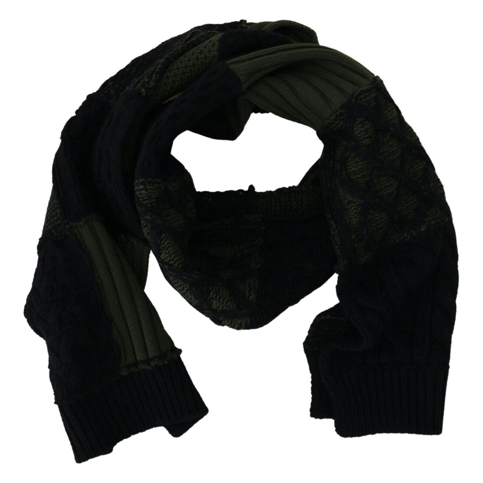 Dolce & Gabbana Black Wool Scarf in Elegant Design