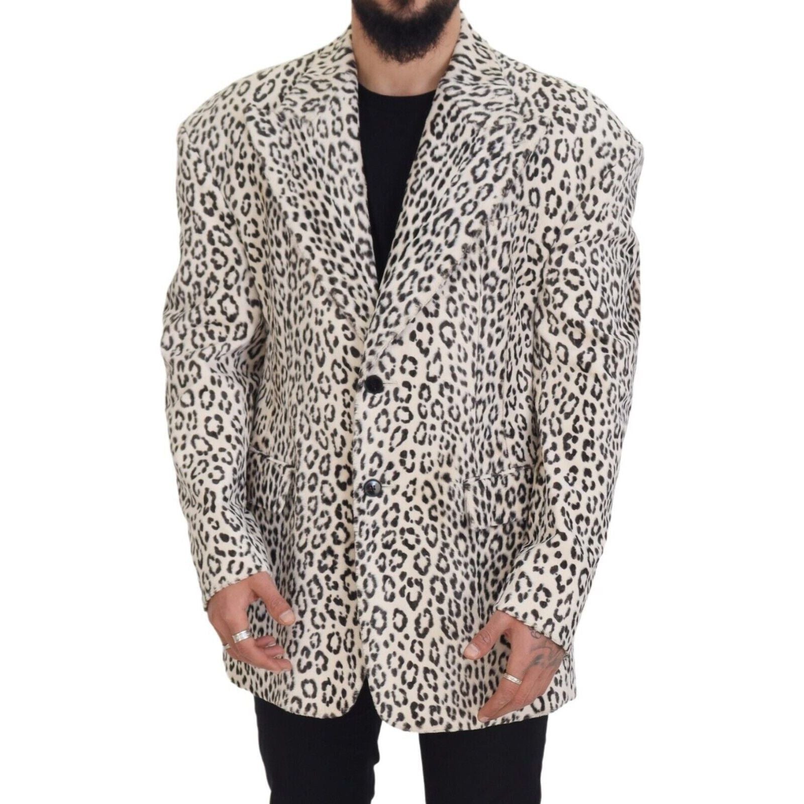 Dolce & Gabbana White Cotton Slim-Fit Blazer for Sophisticated Style