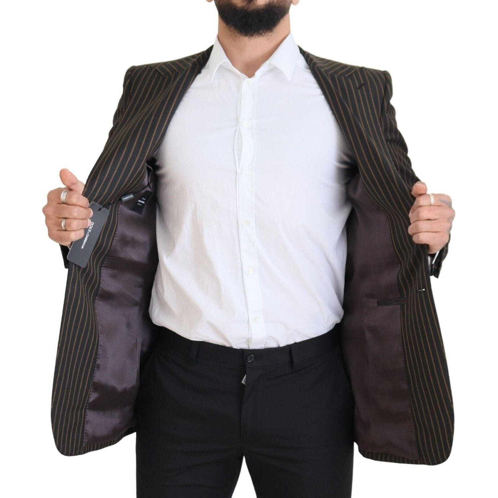 Dolce & Gabbana Black Wool Blend Slim Blazer