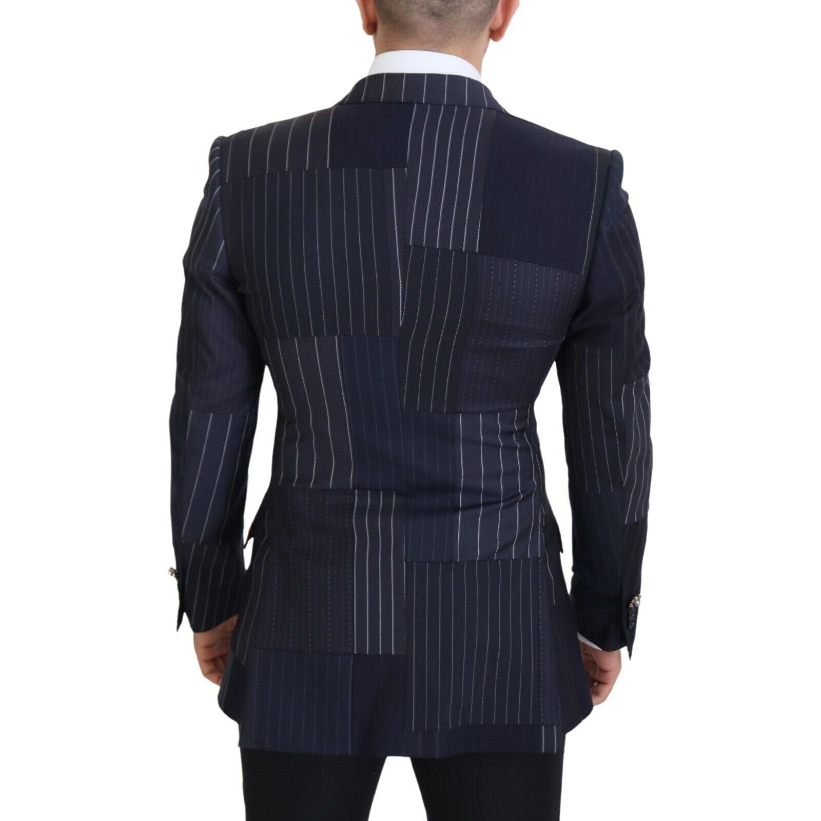 Dolce & Gabbana Navy Blue Wool Double Breasted Blazer