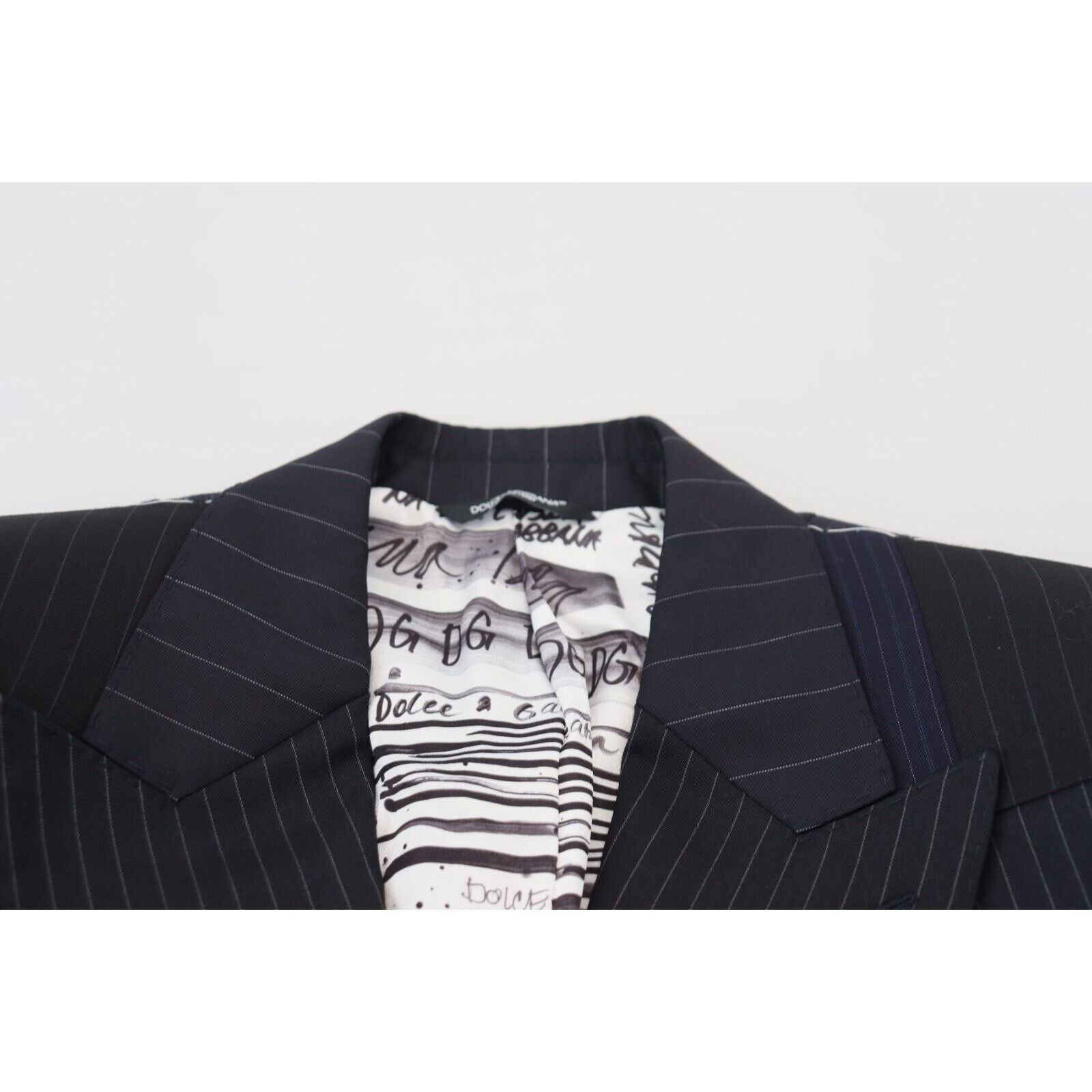 Dolce & Gabbana Navy Wool Double Breasted Blazer