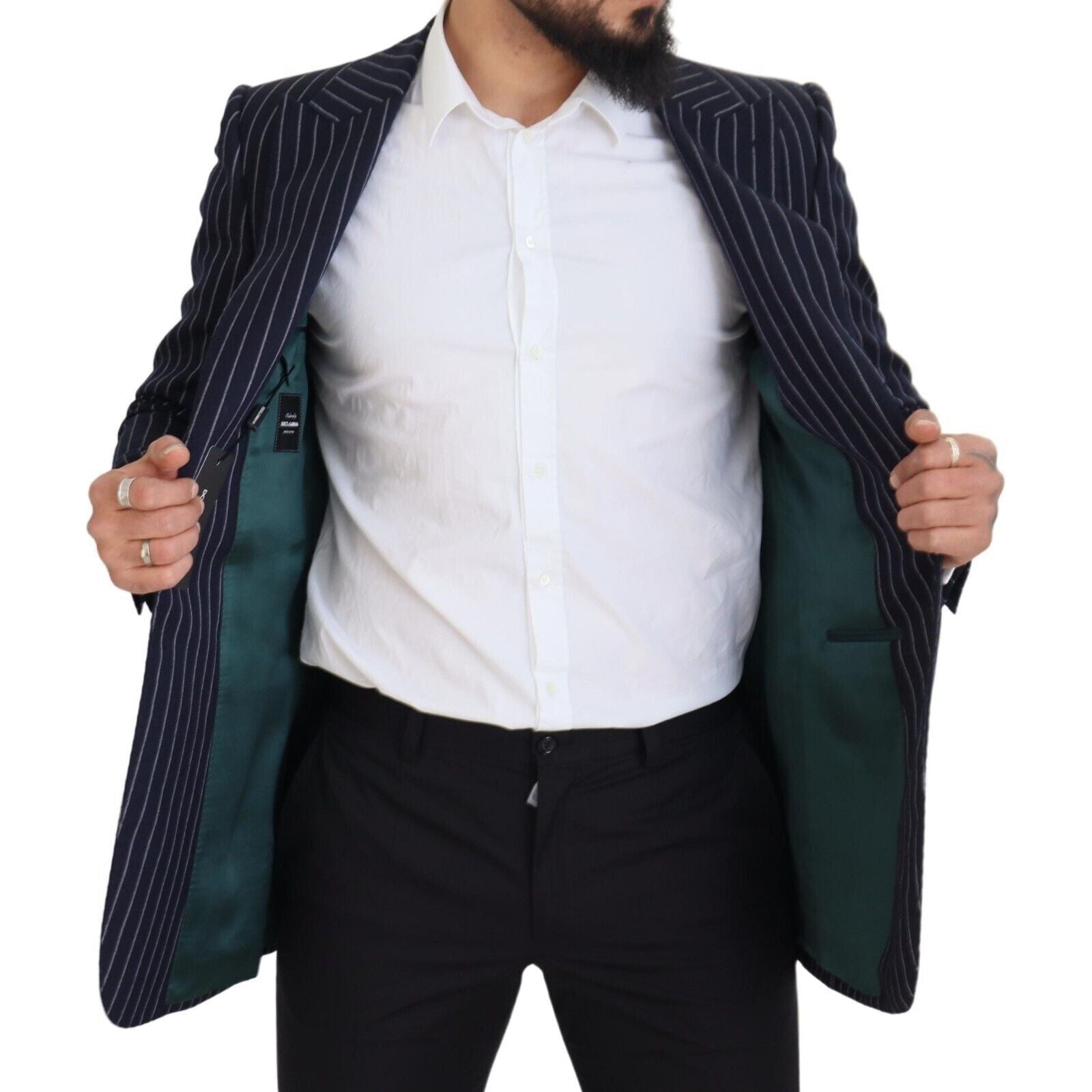 Dolce & Gabbana Navy Wool Slim Fit Blazer