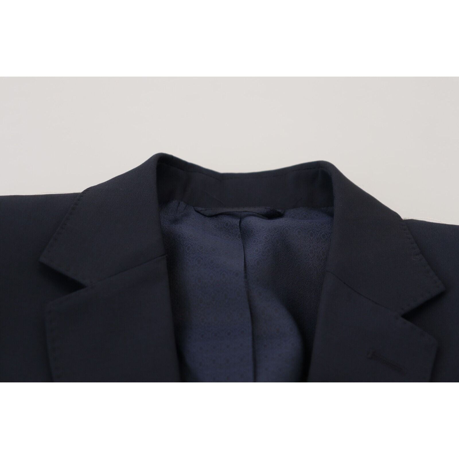 Dolce & Gabbana Dark Blue Wool Slim Fit Blazer
