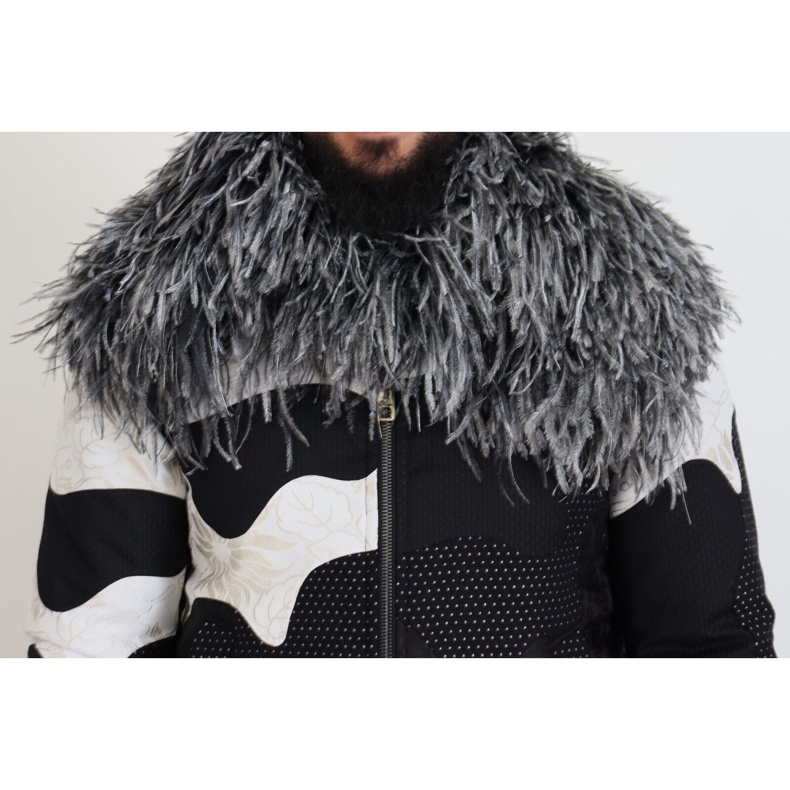 Dolce & Gabbana Black Shearling Jacket in Elegant Style