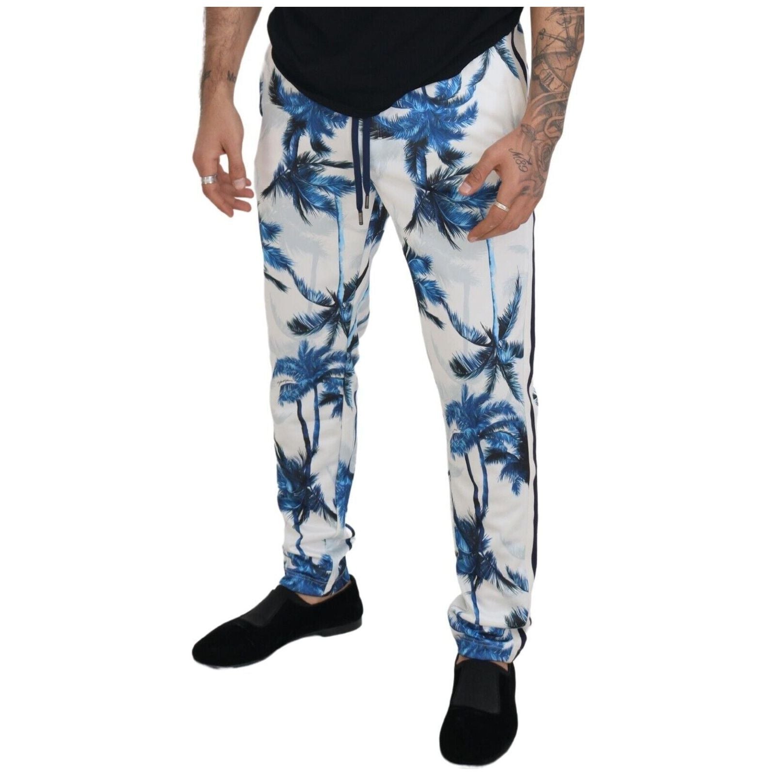 Dolce & Gabbana Chic White Cotton MainLine Trousers Elegance
