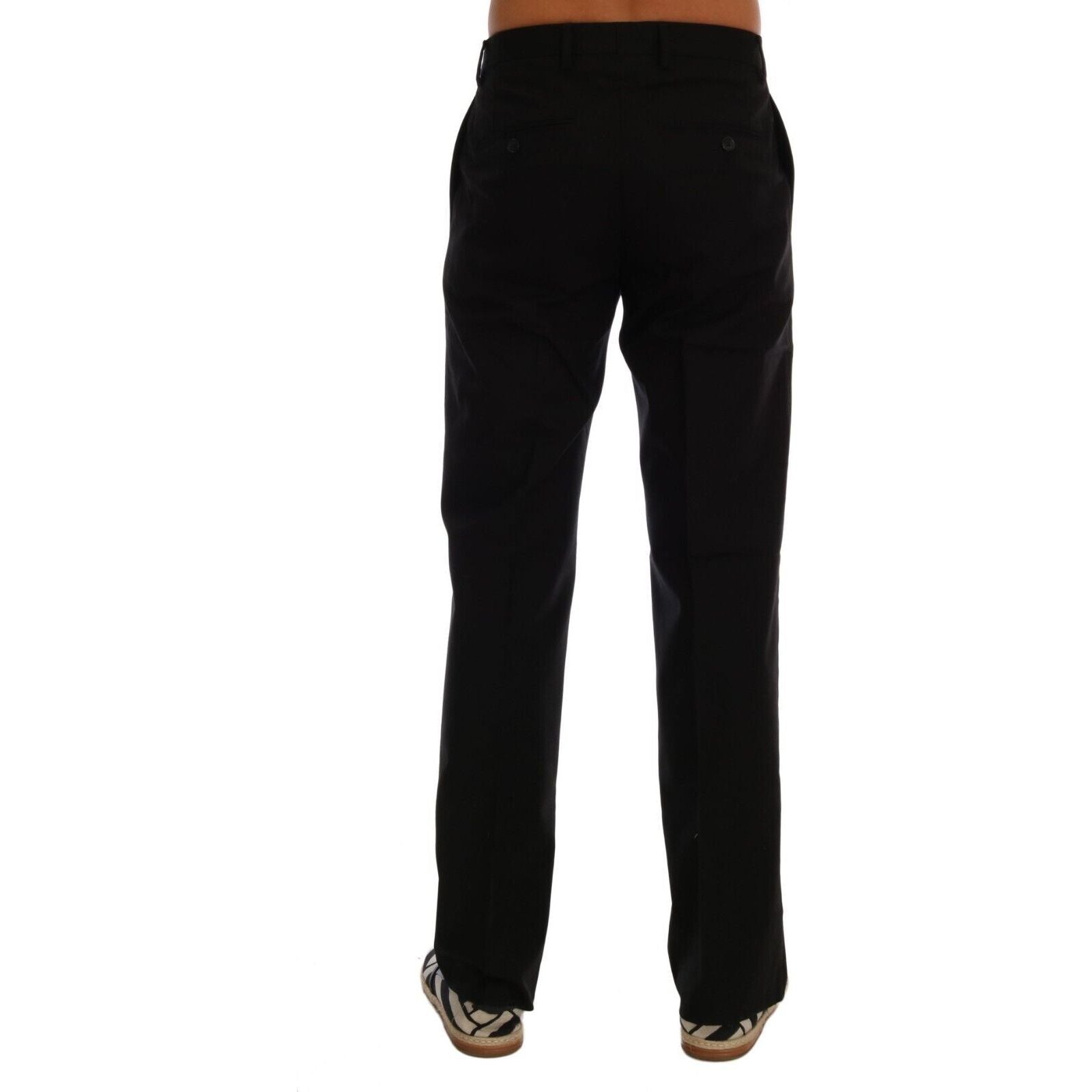 Dolce & Gabbana Black Cotton Stretch Pants for Luxe Style