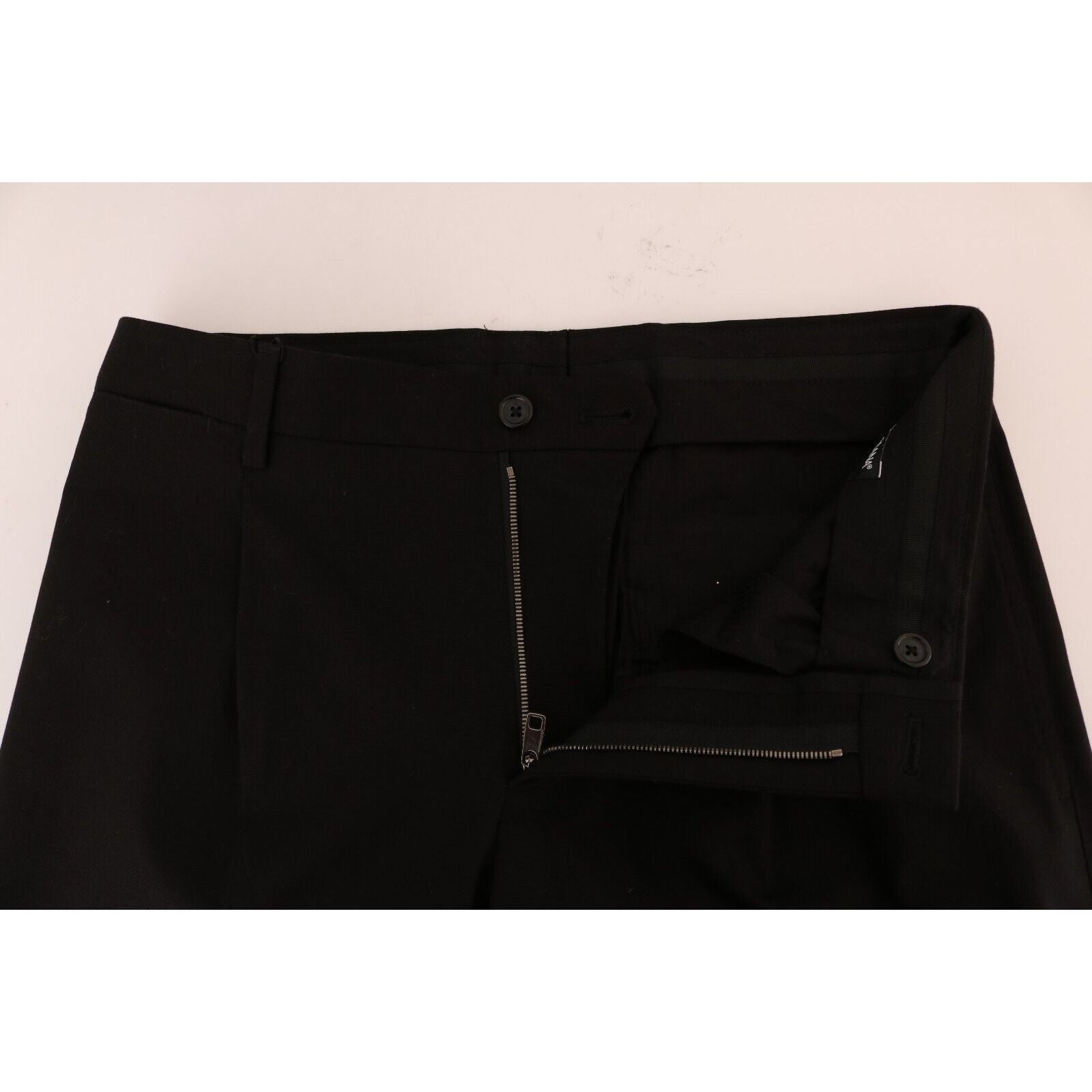 Dolce & Gabbana Black Cotton Stretch Pants for Luxe Style