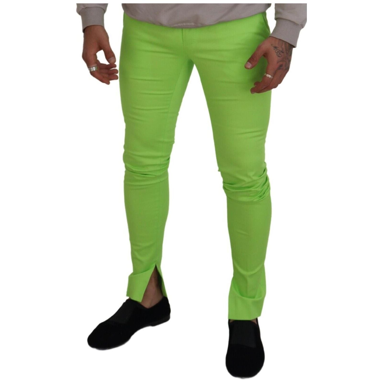 Dolce & Gabbana Light Green Cotton Chinos