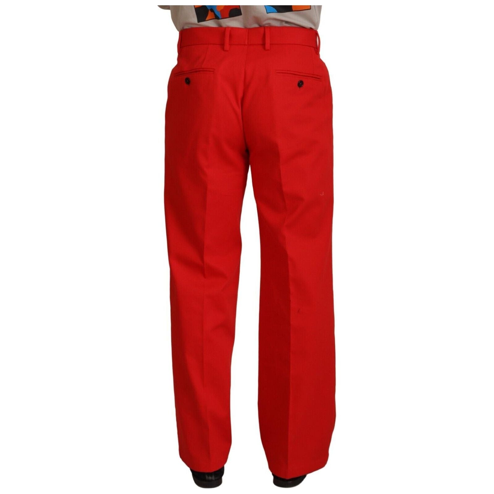 Dolce & Gabbana Red Cotton Pants Stunning Mainline Elegance